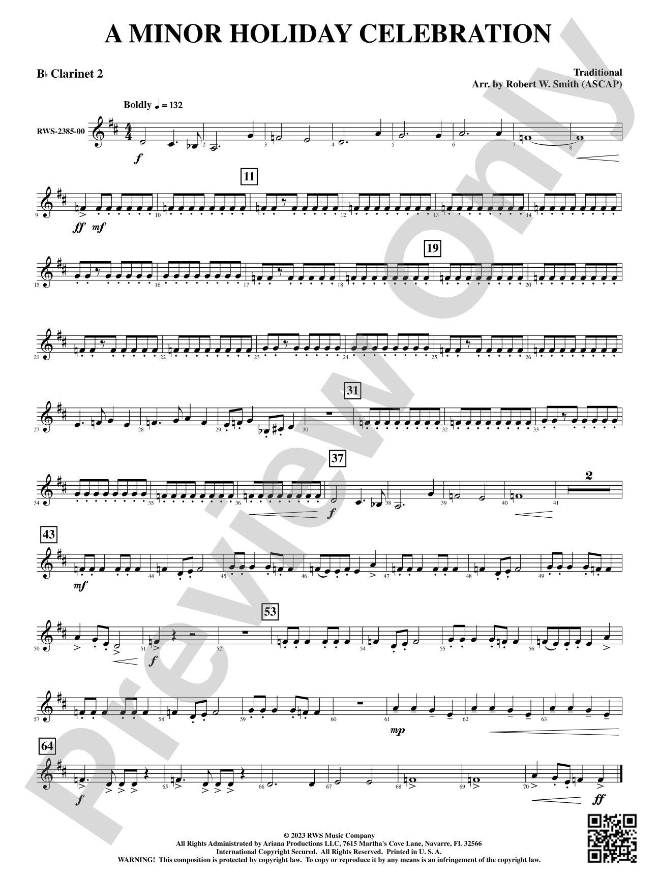 A Minor Holiday Celebration: 2nd B-flat Clarinet