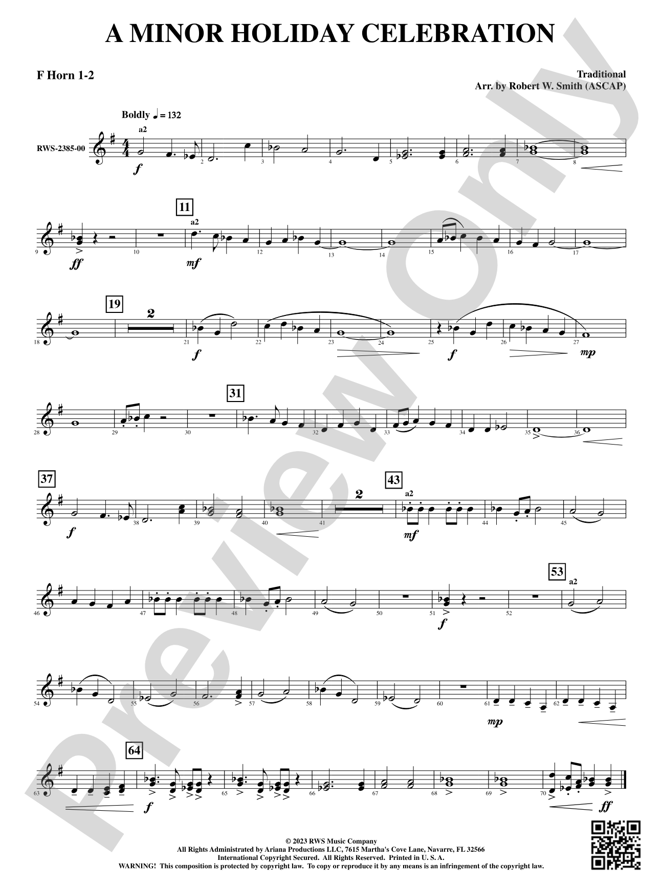 A Minor Holiday Celebration: 1st & 2nd F Horns