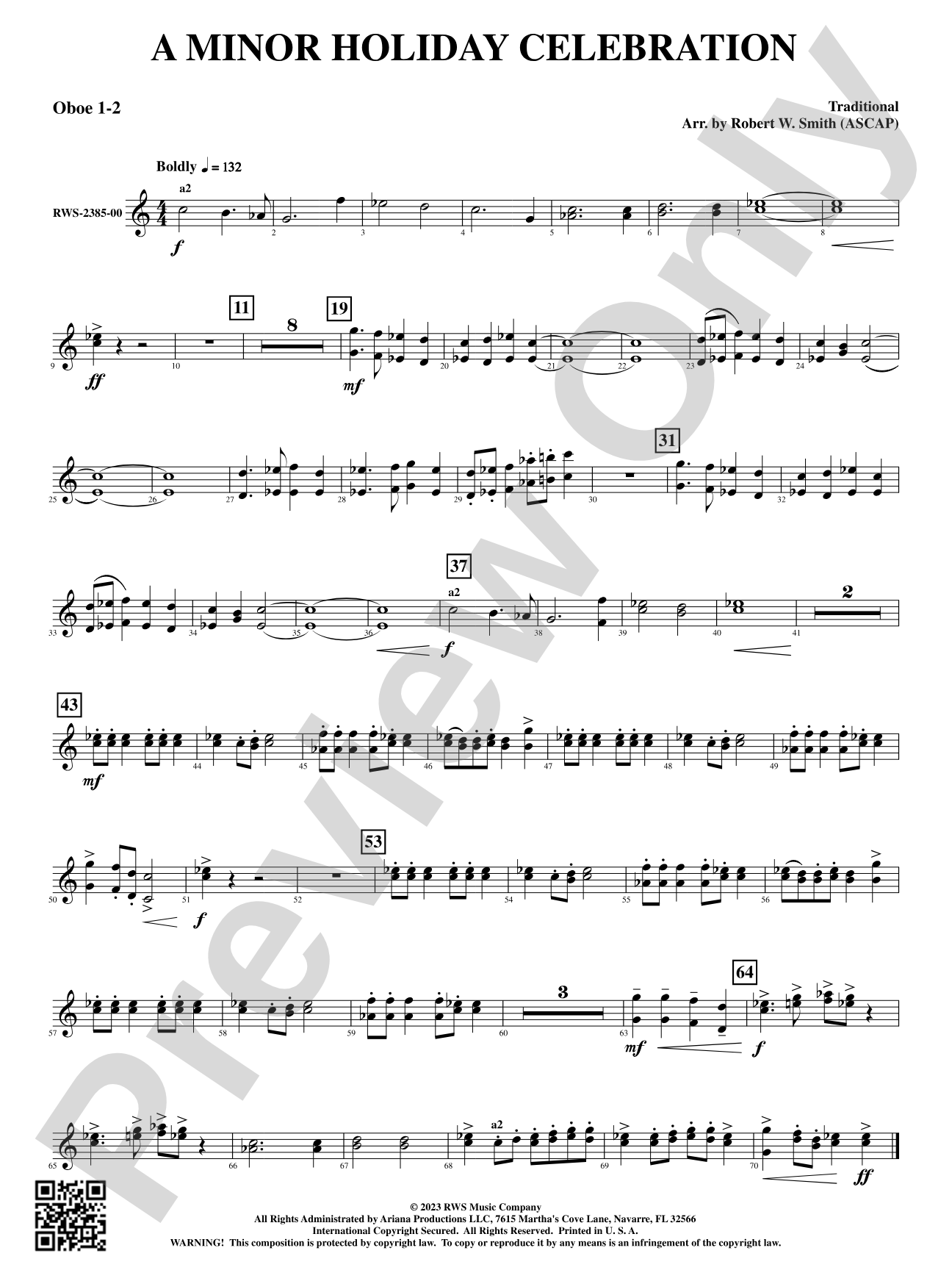 A Minor Holiday Celebration: 1st & 2nd Oboe