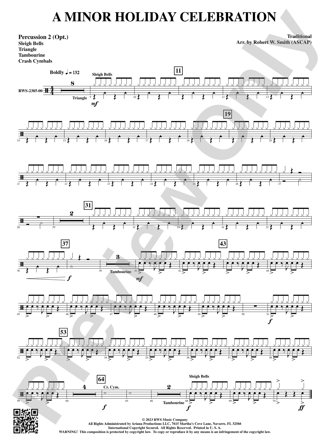 A Minor Holiday Celebration: Optional Percussion 2