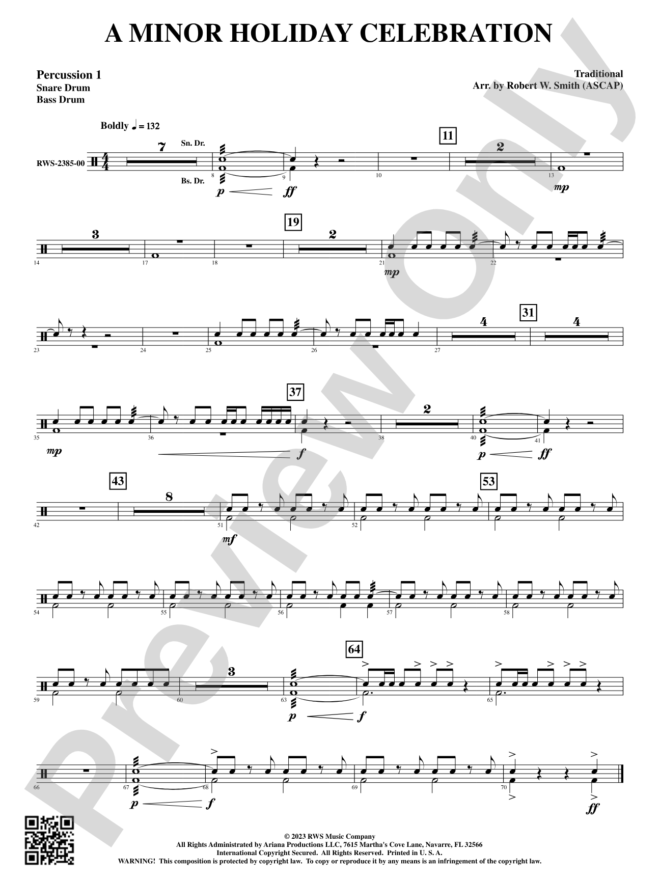A Minor Holiday Celebration: 1st Percussion