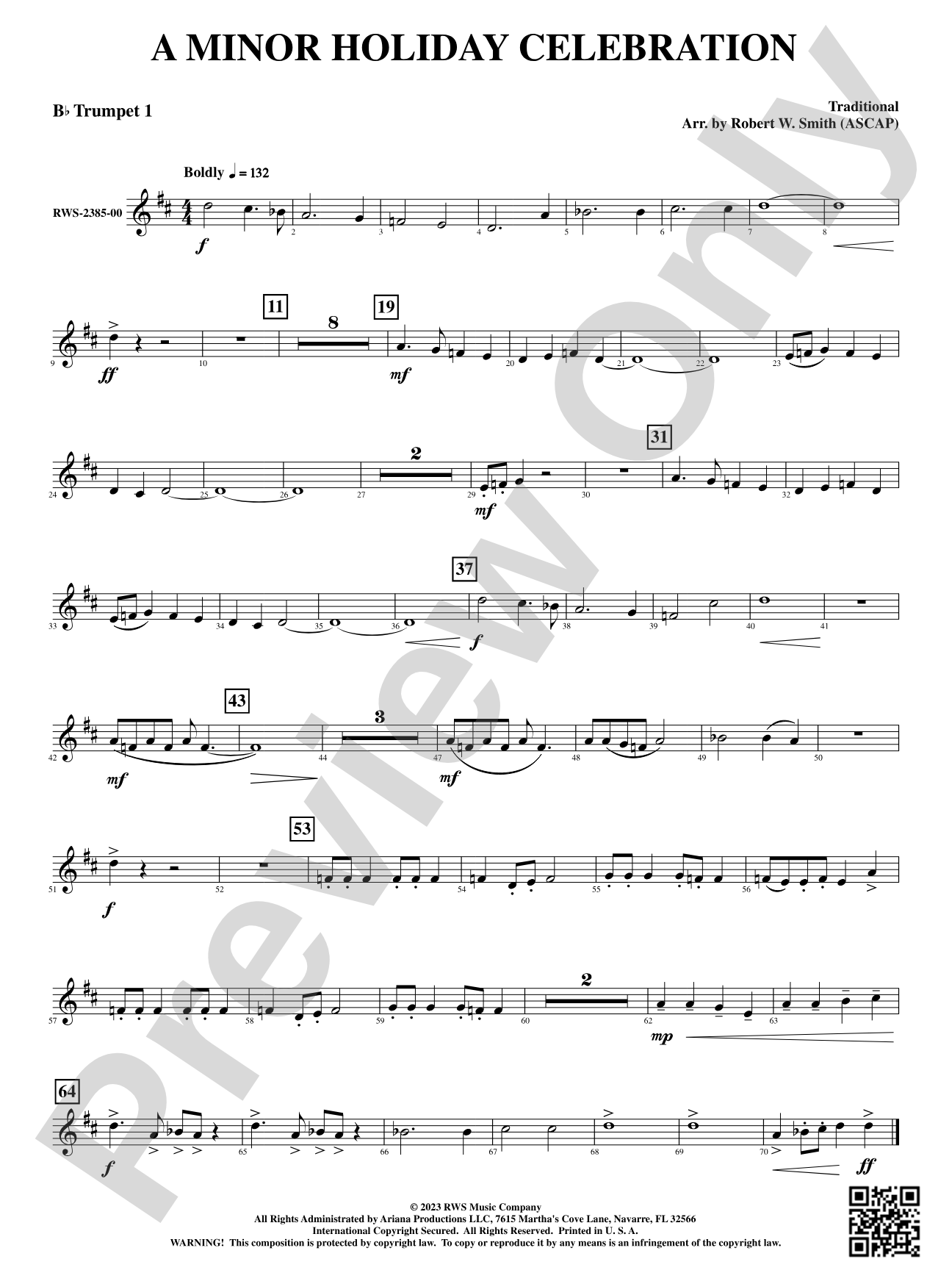 A Minor Holiday Celebration: 1st B-flat Trumpet