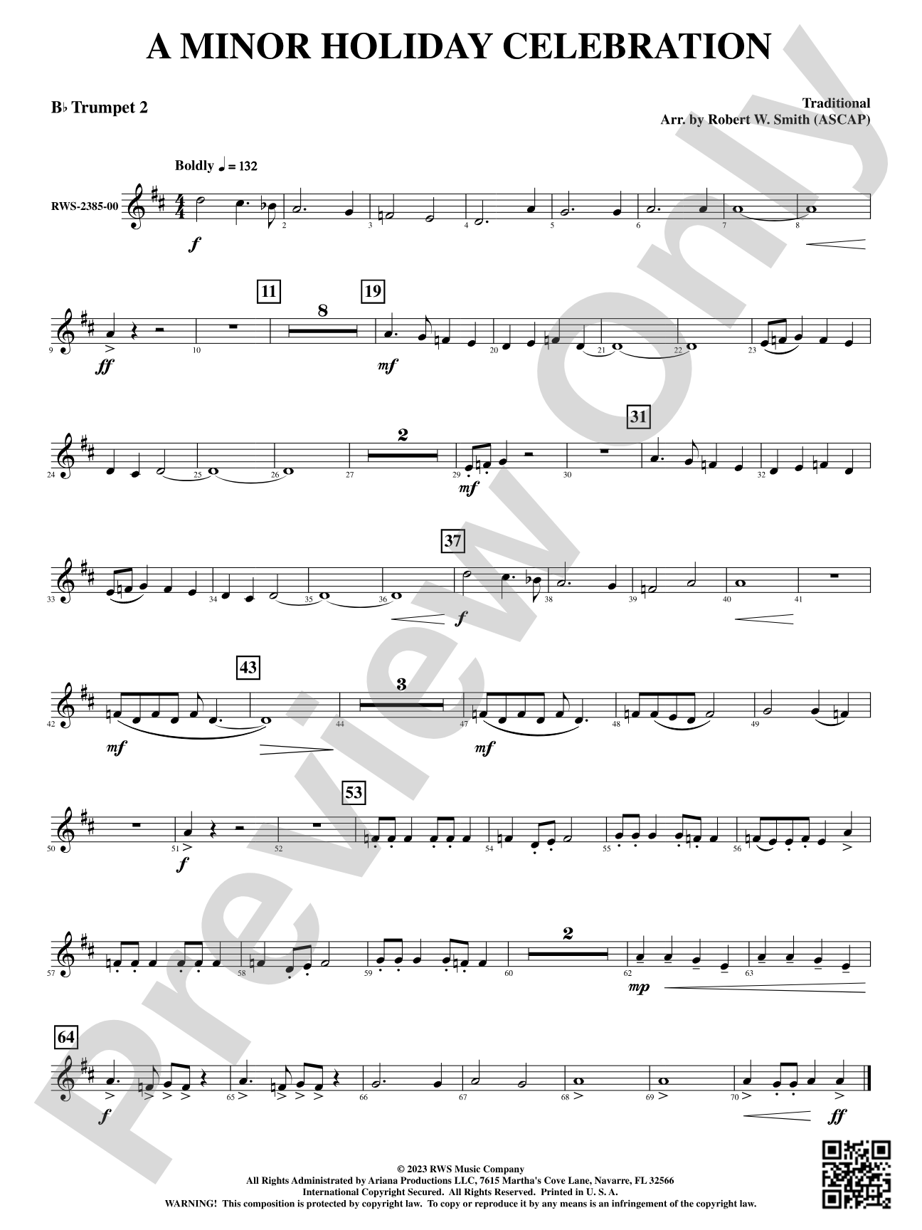 A Minor Holiday Celebration: 2nd B-flat Trumpet