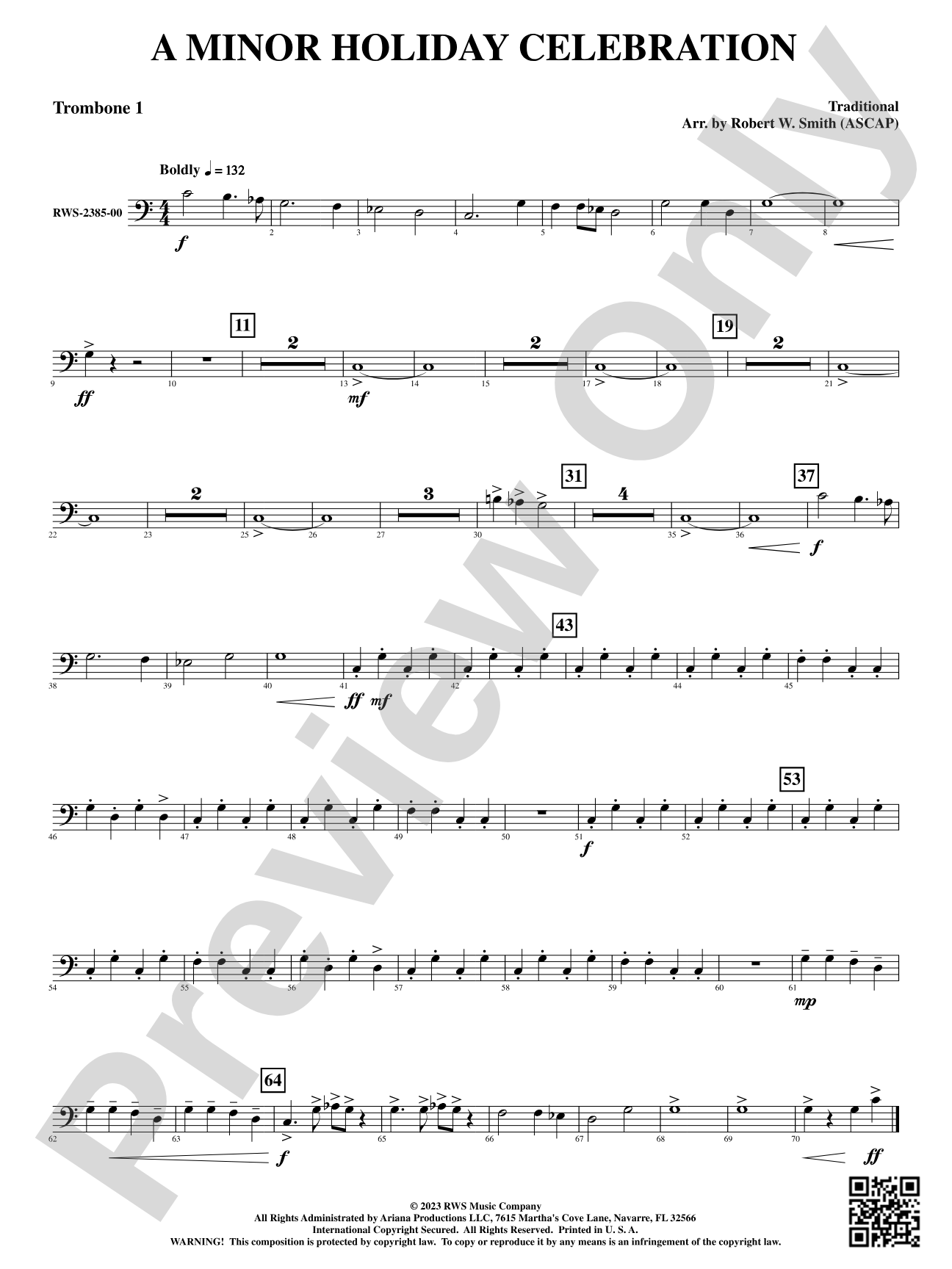 A Minor Holiday Celebration: 1st Trombone