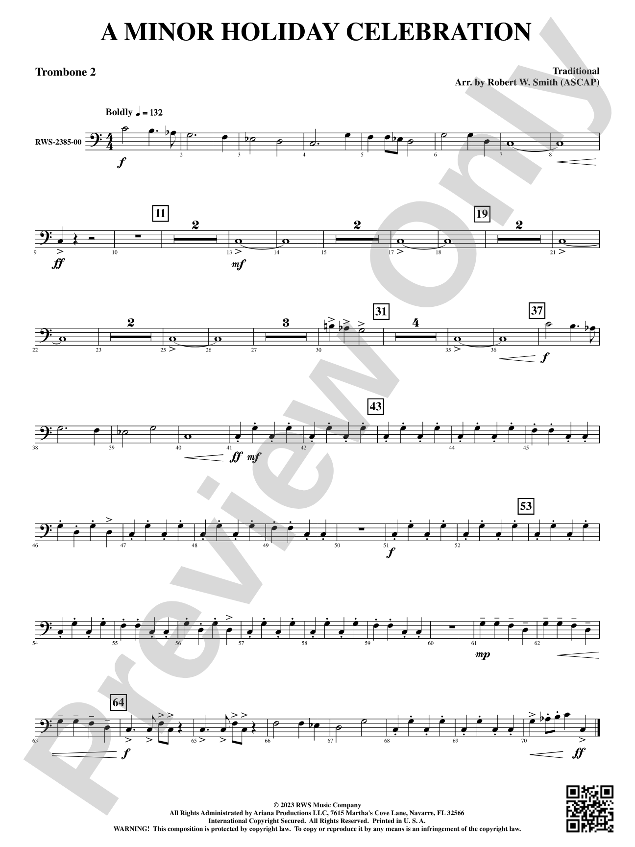 A Minor Holiday Celebration: 2nd Trombone