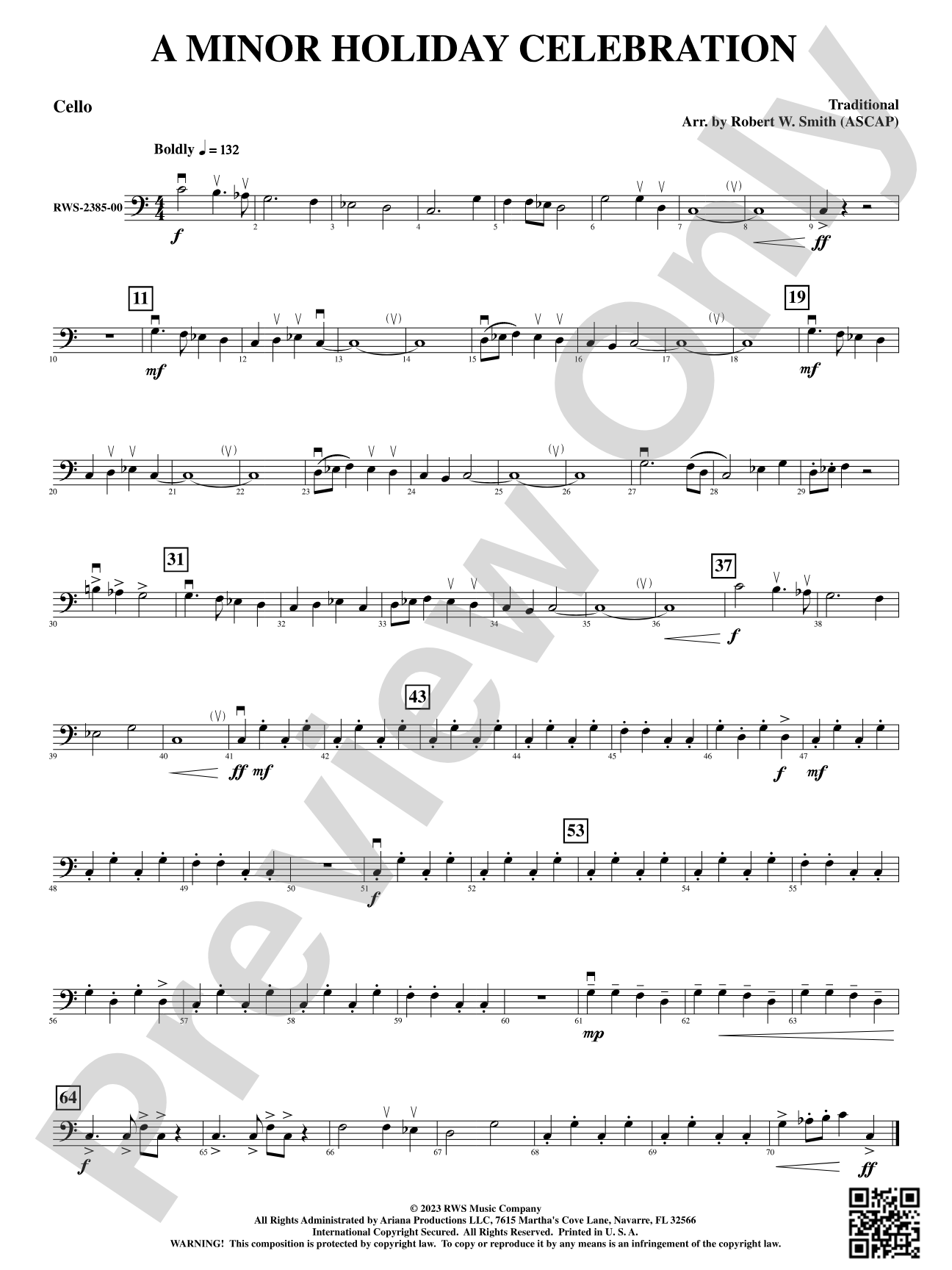 A Minor Holiday Celebration: Cello