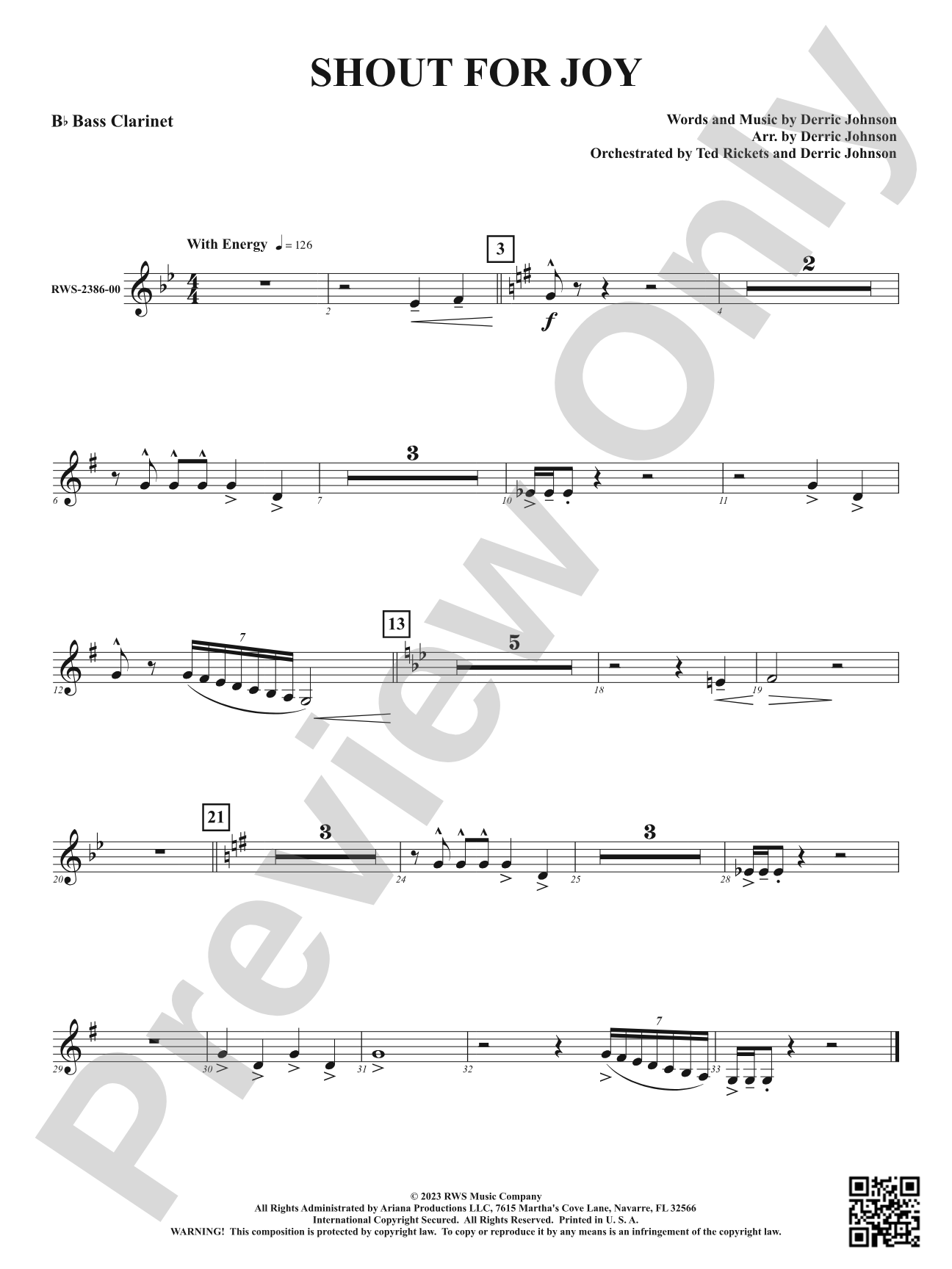 Shout for Joy: B-flat Bass Clarinet