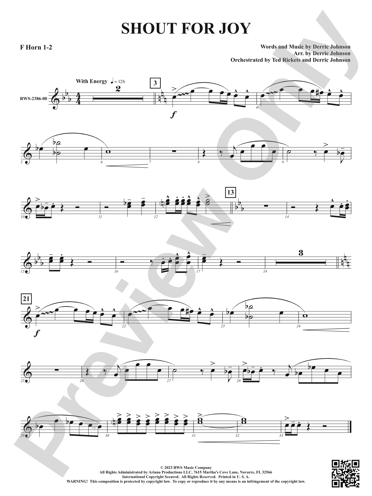 Shout for Joy: 1st & 2nd F Horns