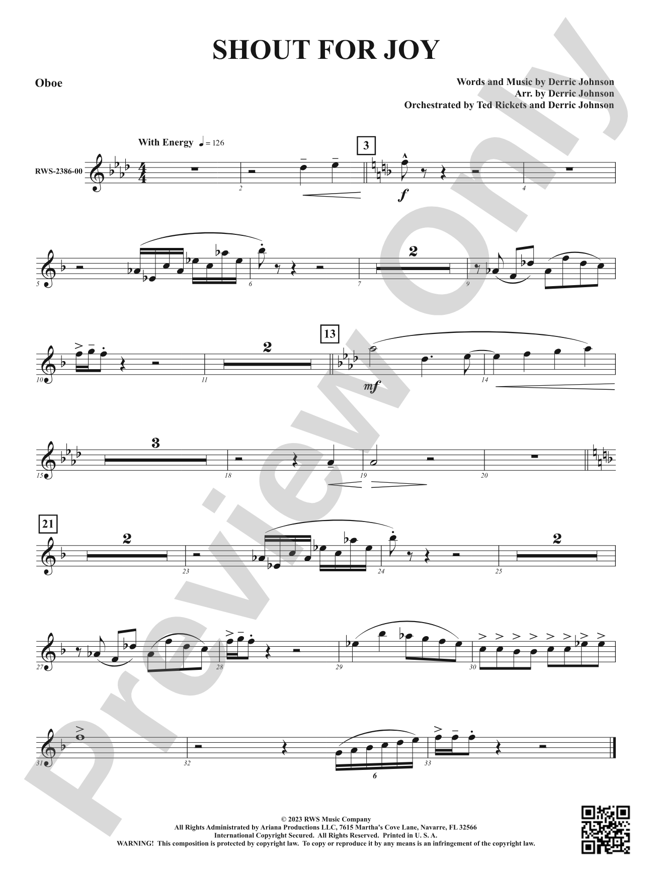 Shout for Joy: Oboe