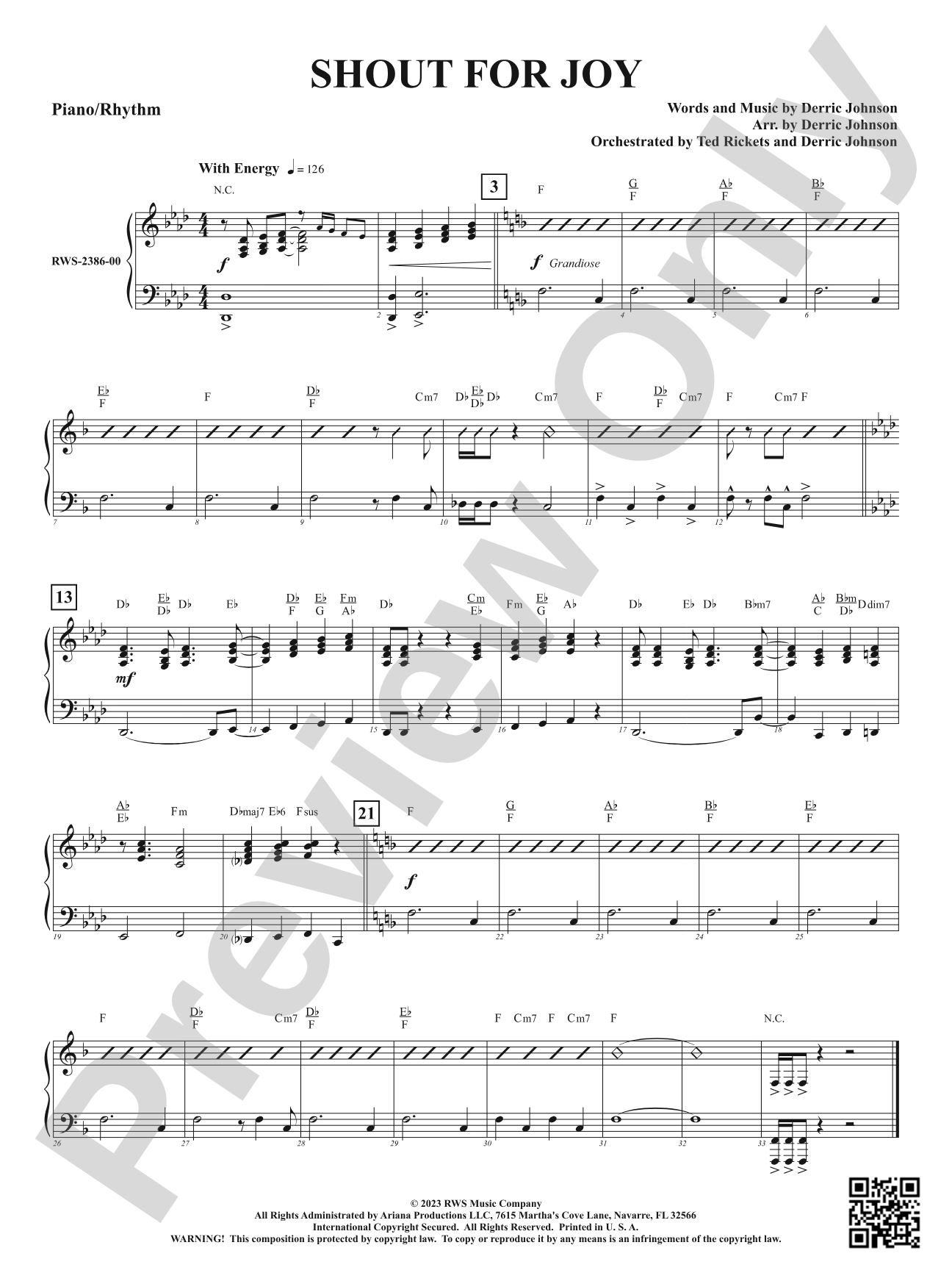 Shout for Joy: Piano/Rhythm