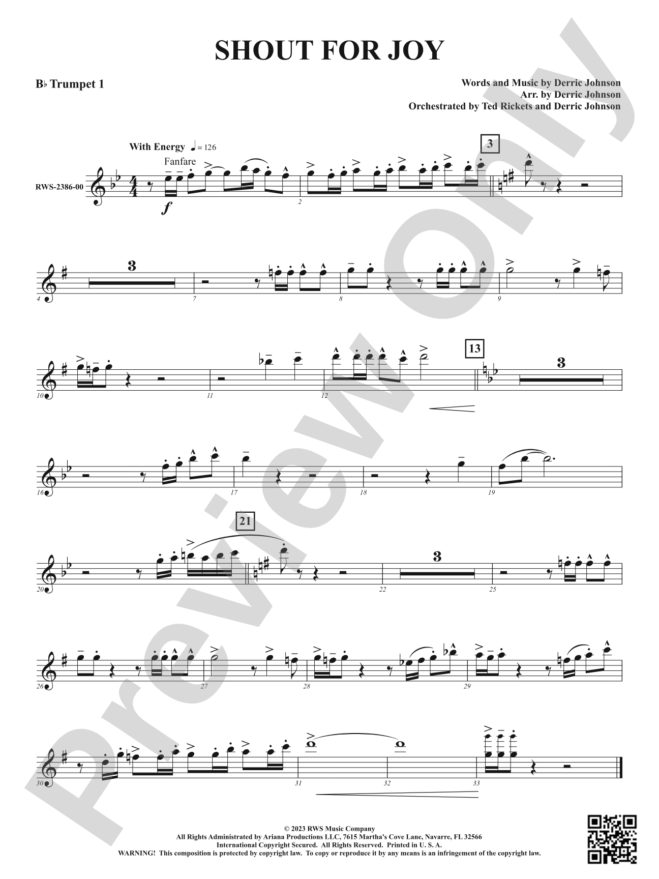 Shout for Joy: 1st B-flat Trumpet