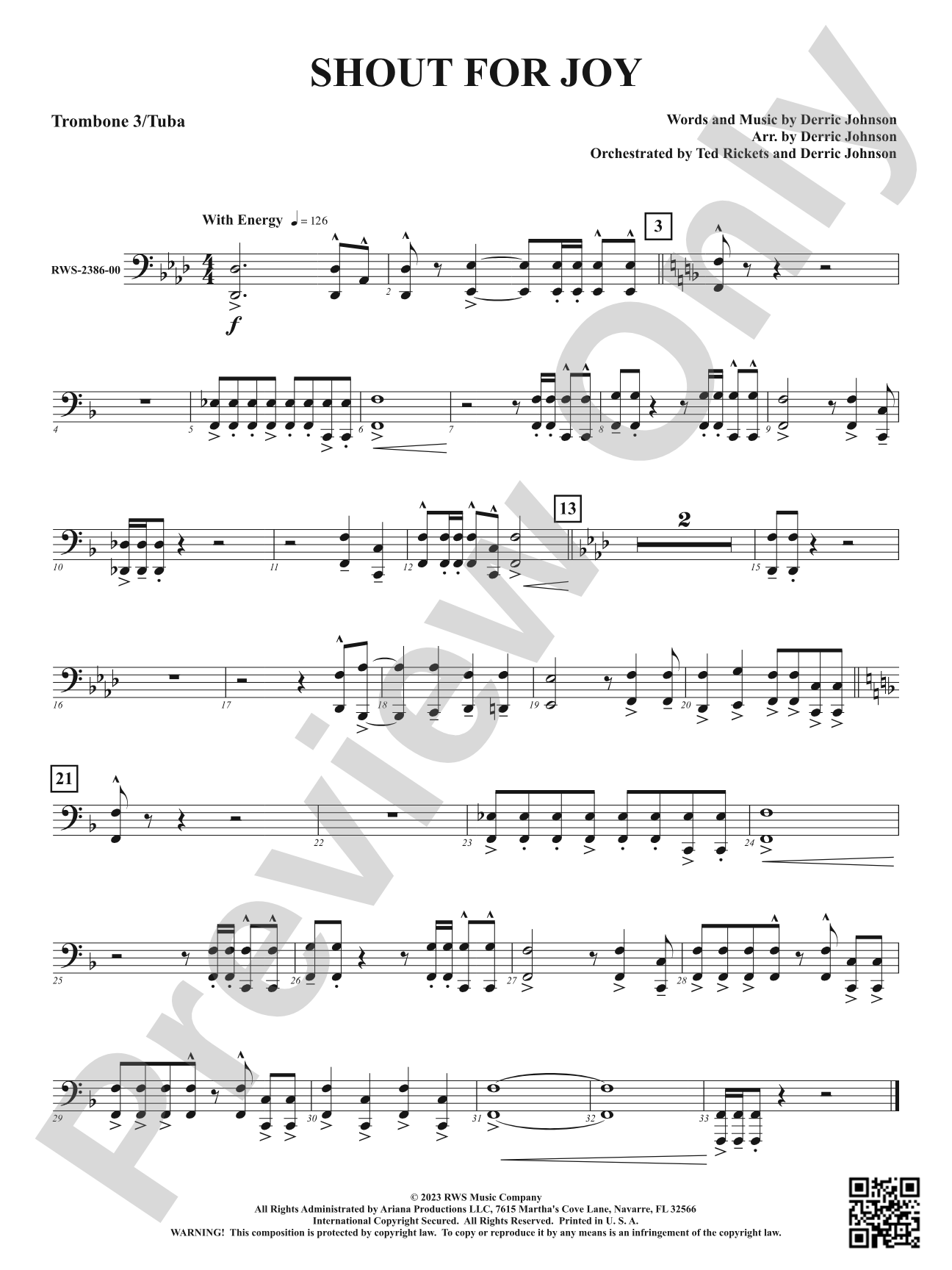Shout for Joy: Trombone 3/Tuba