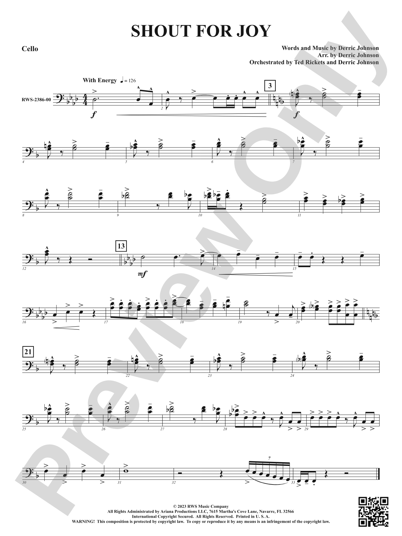 Shout for Joy: Cello