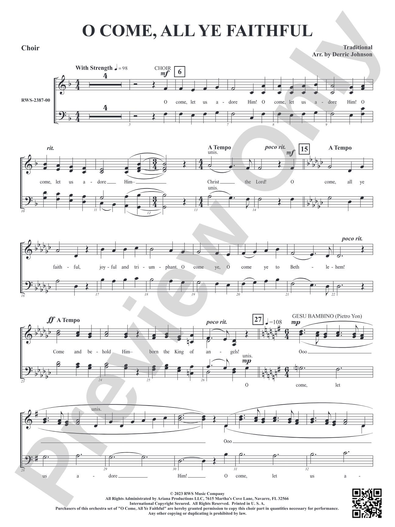O Come, All Ye Faithful: Choir