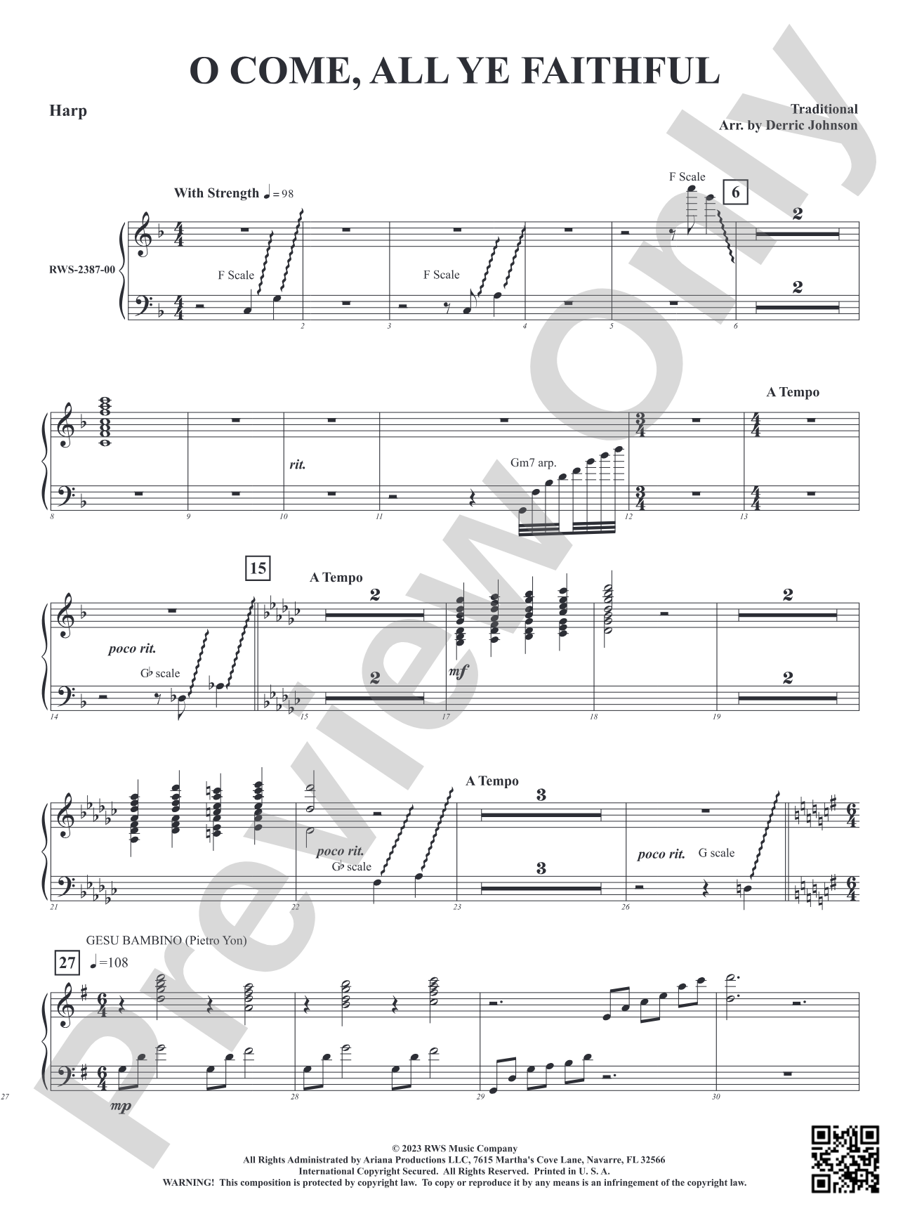 O Come, All Ye Faithful: Harp