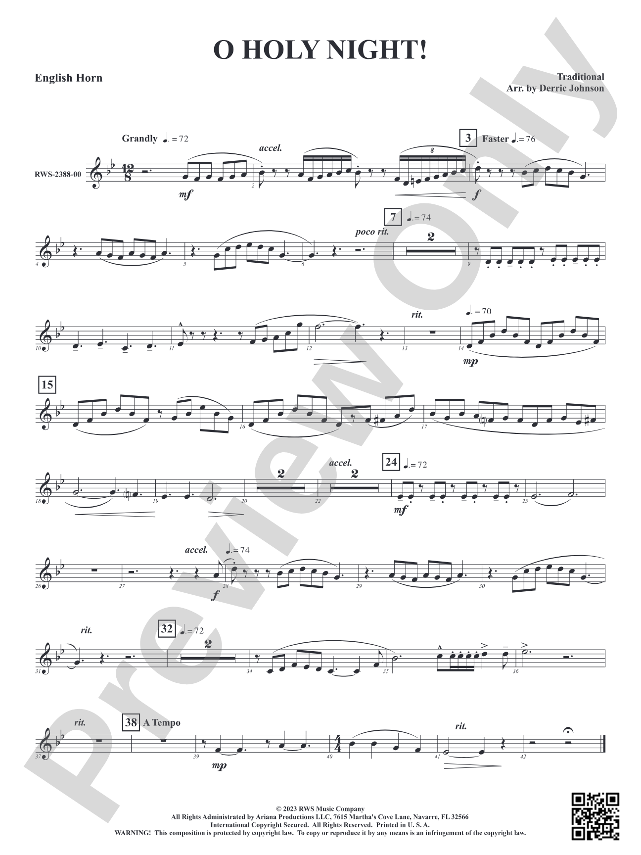 O Holy Night!: English Horn