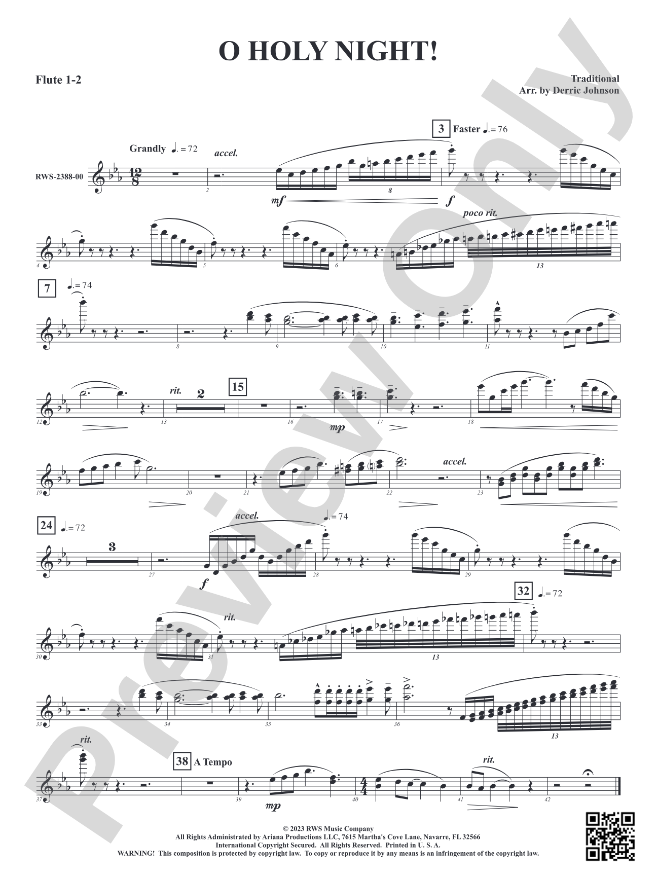 O Holy Night!: 1st & 2nd Flute