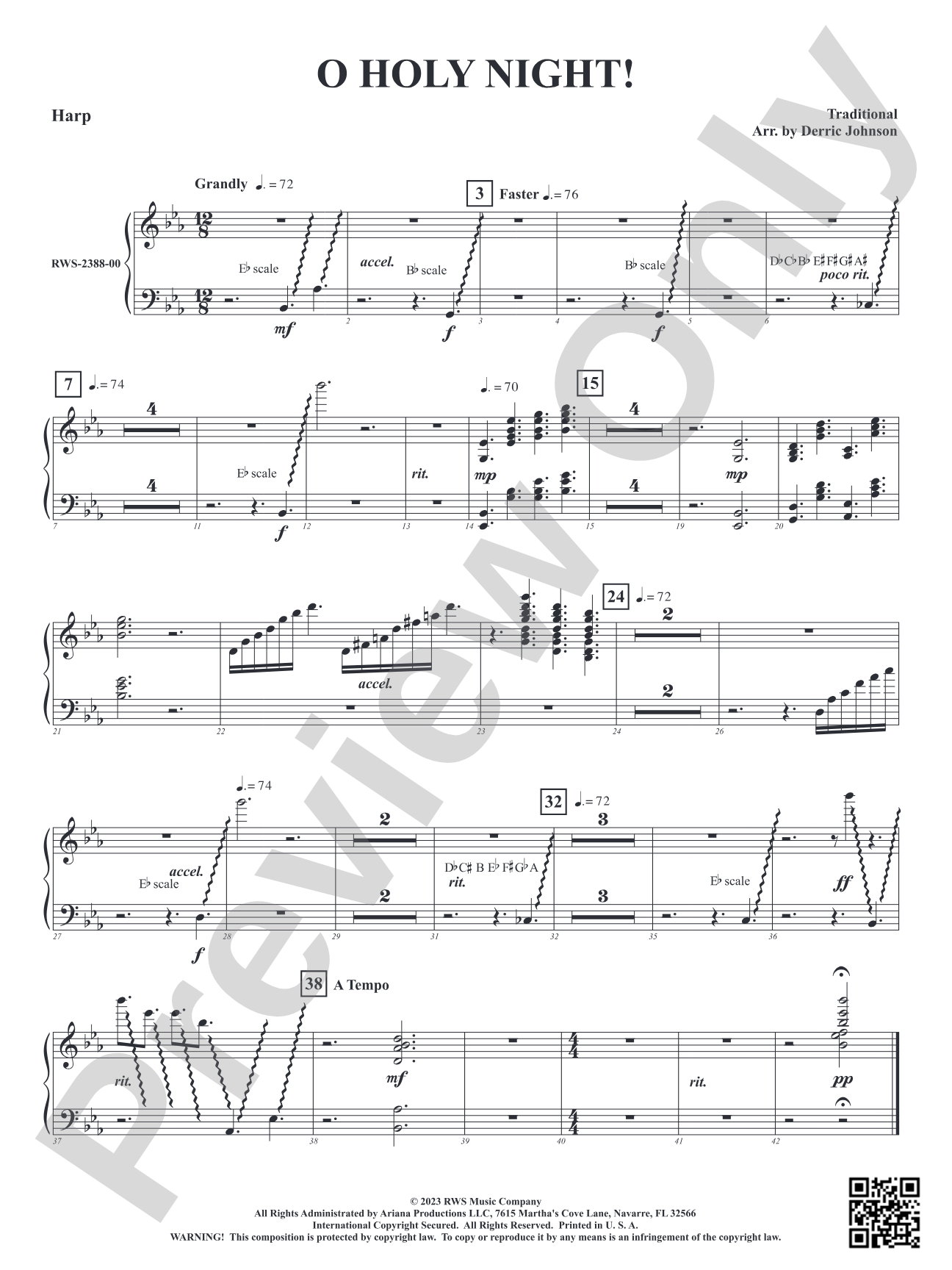O Holy Night!: Harp