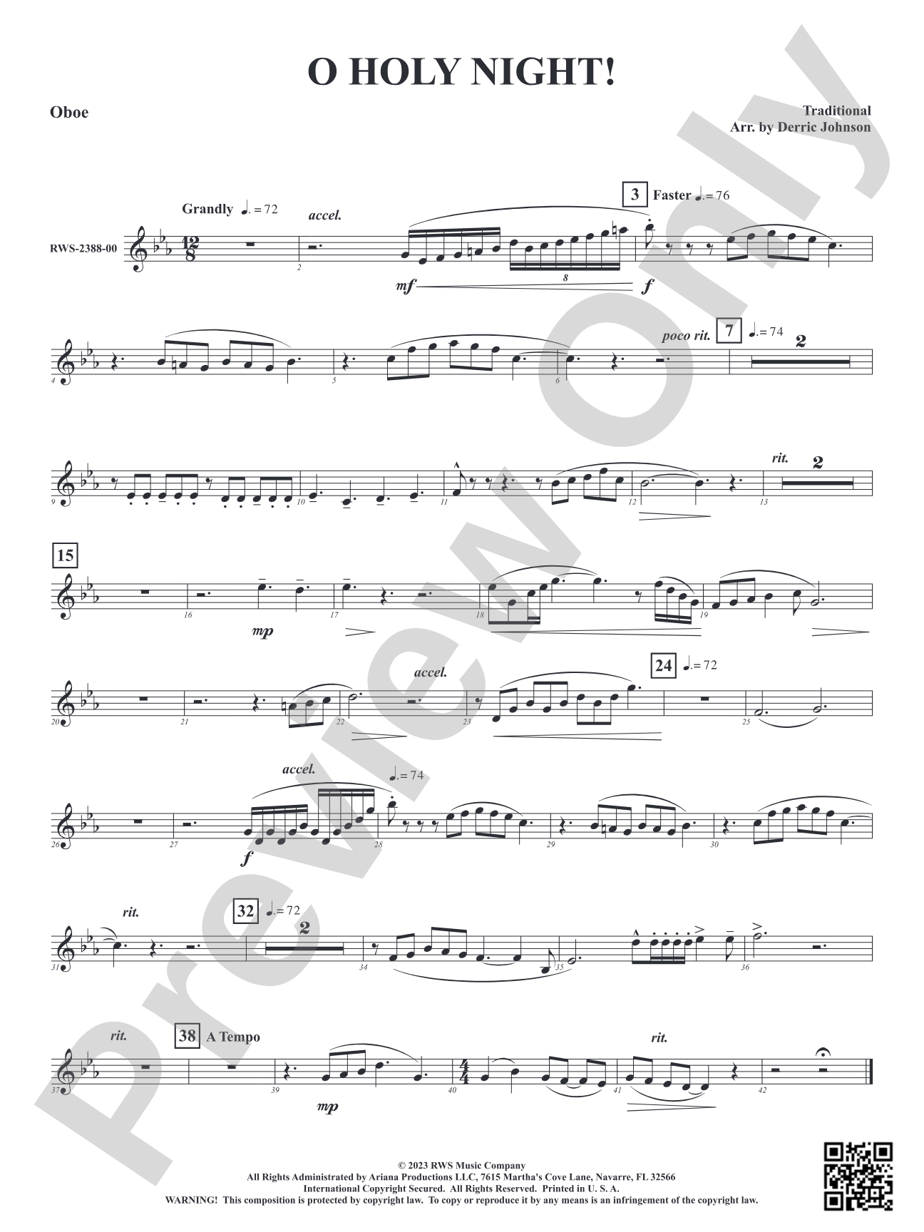 O Holy Night!: Oboe