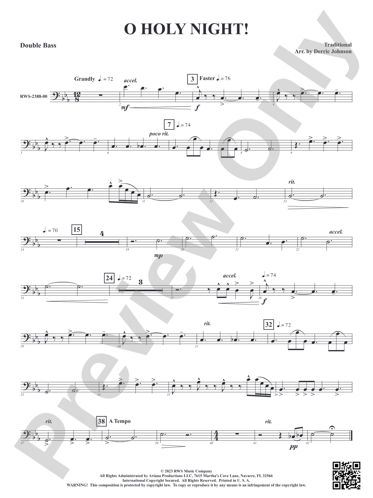 O Holy Night!: String Bass