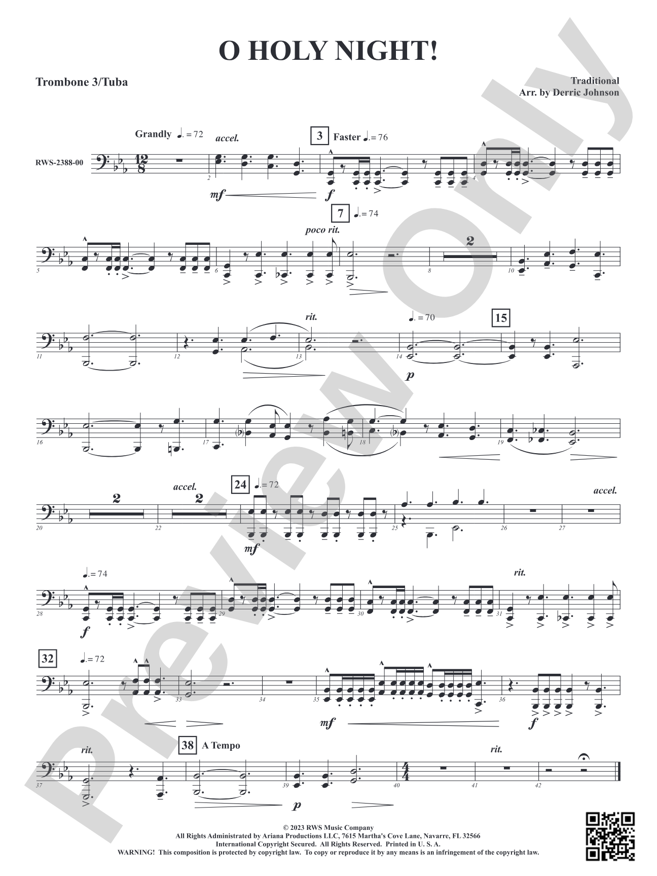 O Holy Night!: Trombone 3/Tuba