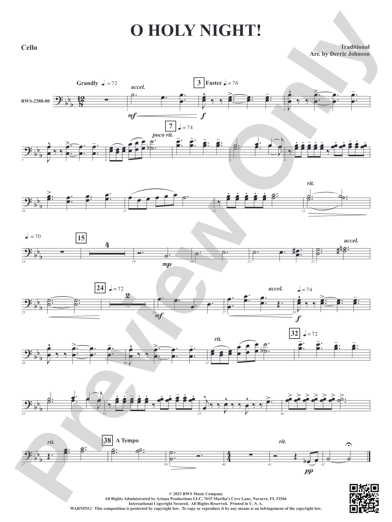 O Holy Night!: Cello