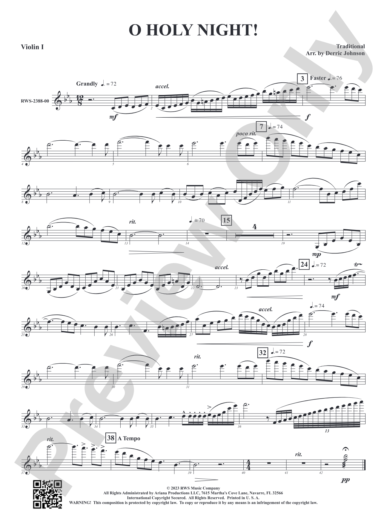 O Holy Night!: 1st Violin