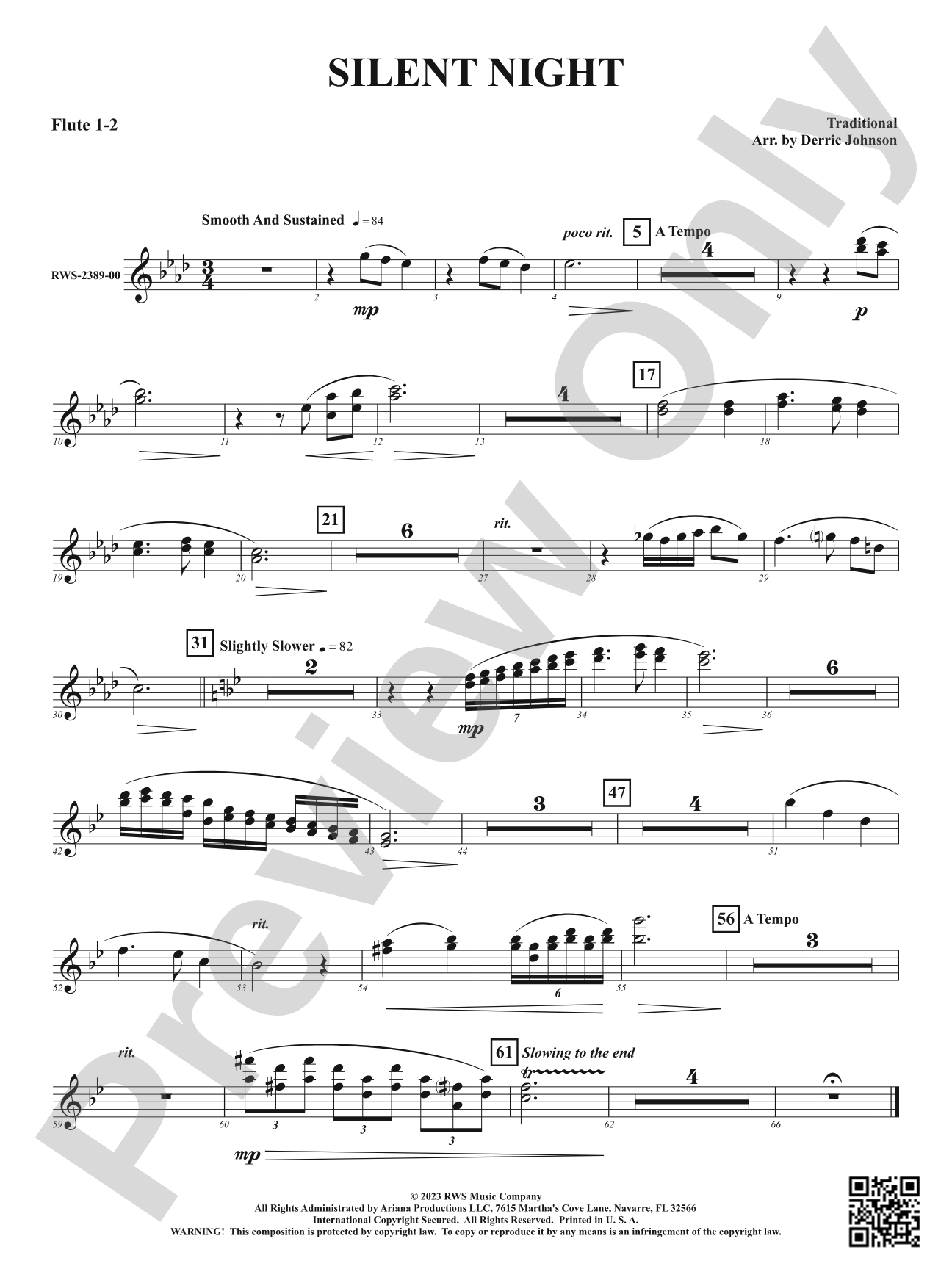 Silent Night: 1st & 2nd Flute