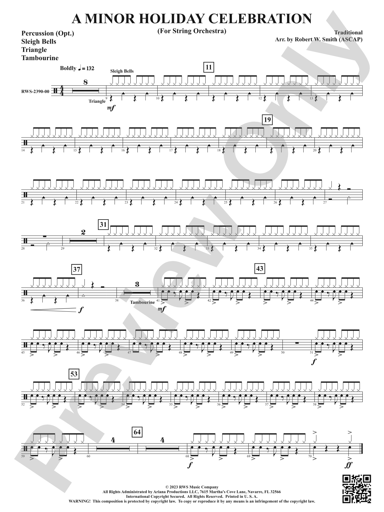 A Minor Holiday Celebration - For String Orchestra: Optional Percussion 1