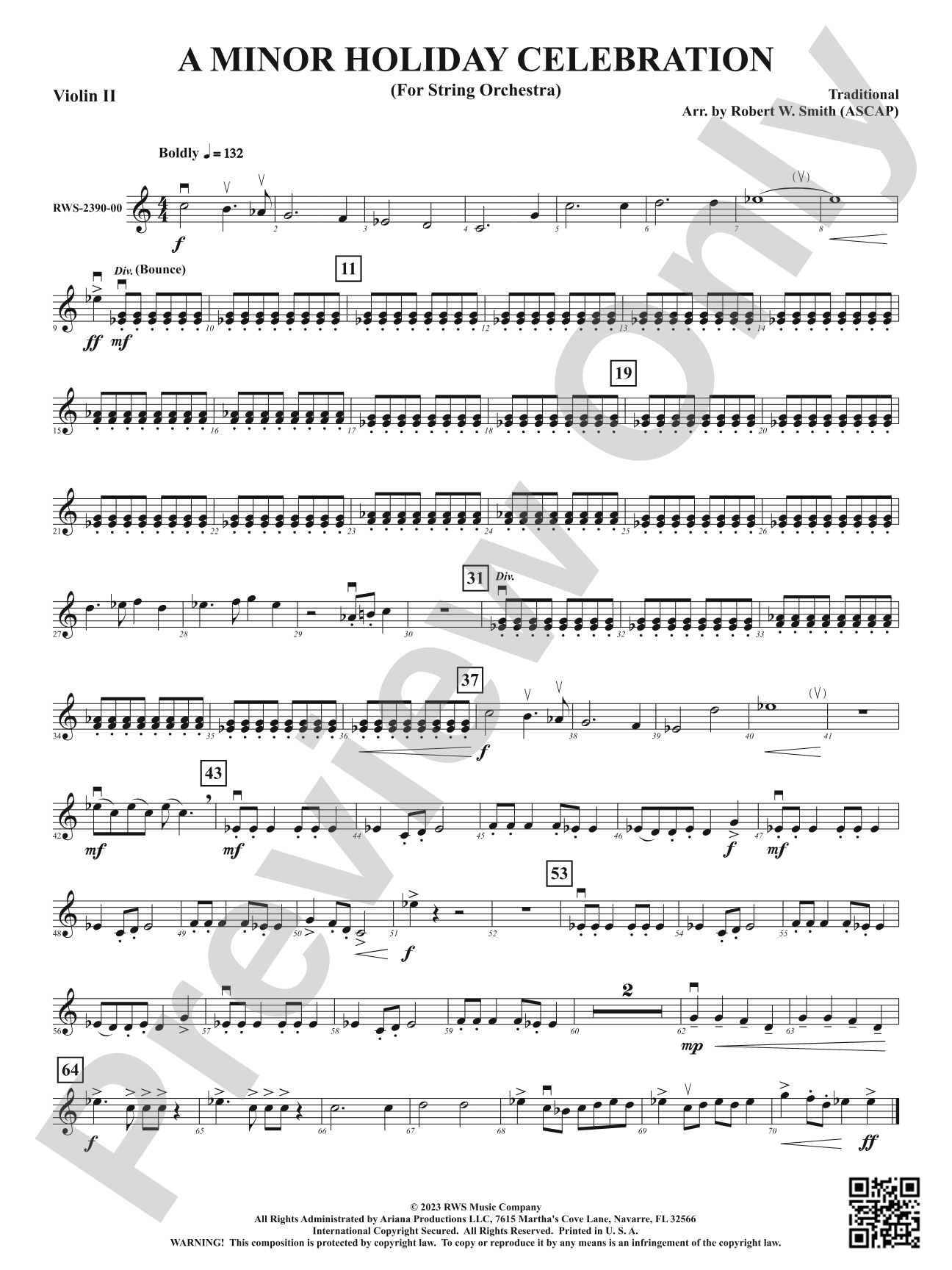 A Minor Holiday Celebration - For String Orchestra: 2nd Violin