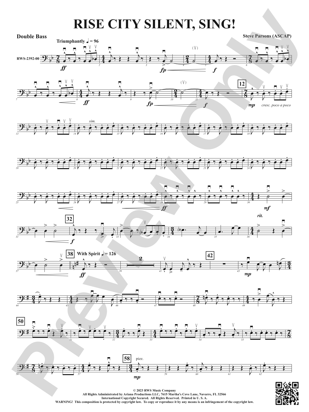 Rise City Silent, Sing!: String Bass