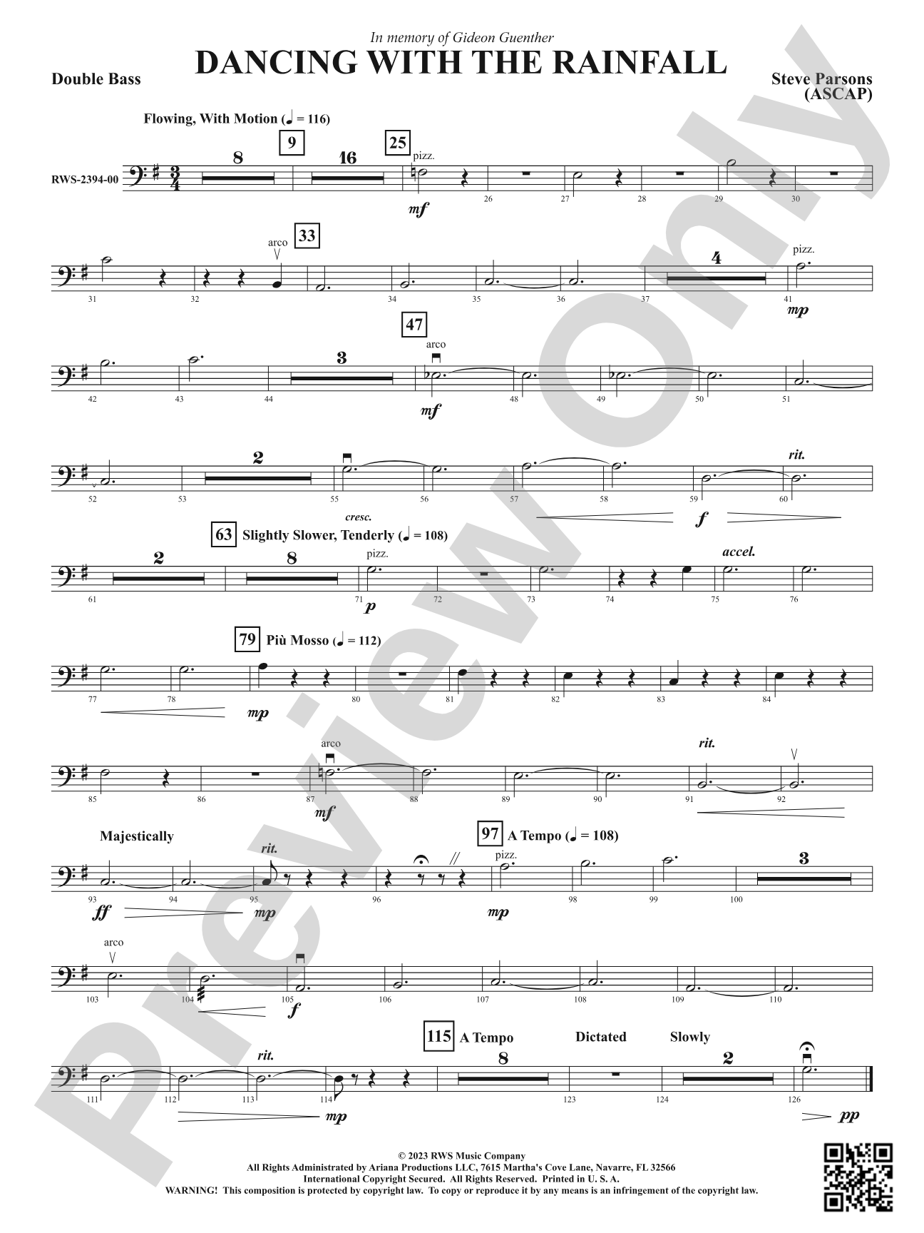 Dancing with the Rainfall: String Bass