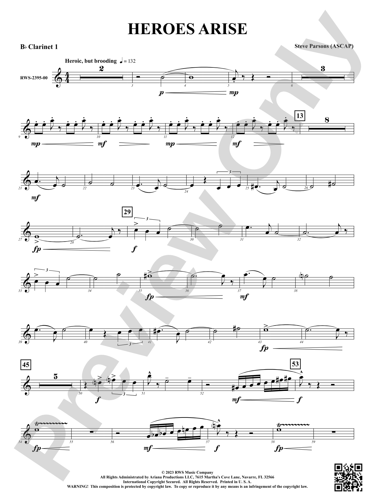 Heroes Arise: 1st B-flat Clarinet