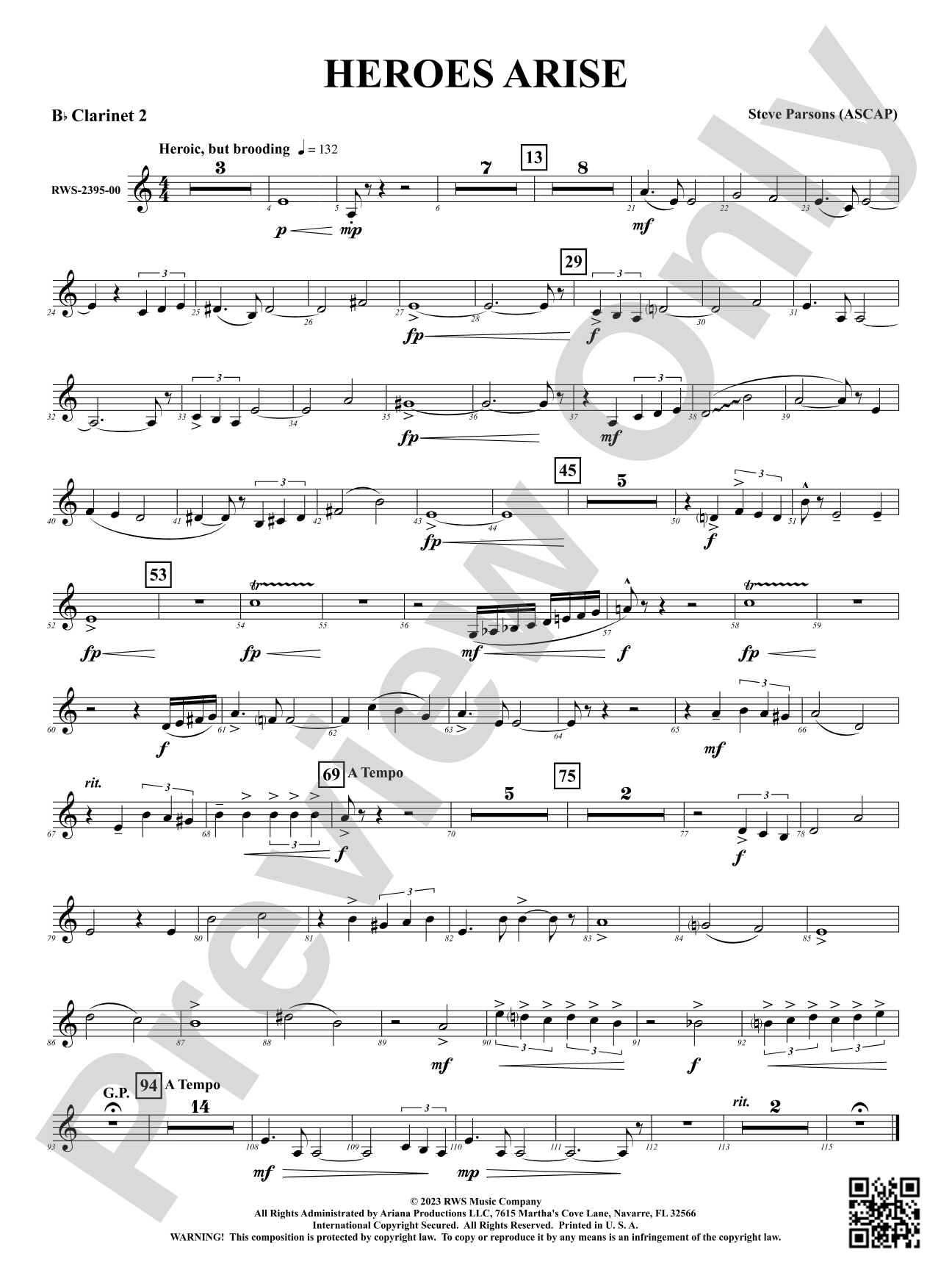 Heroes Arise: 2nd B-flat Clarinet