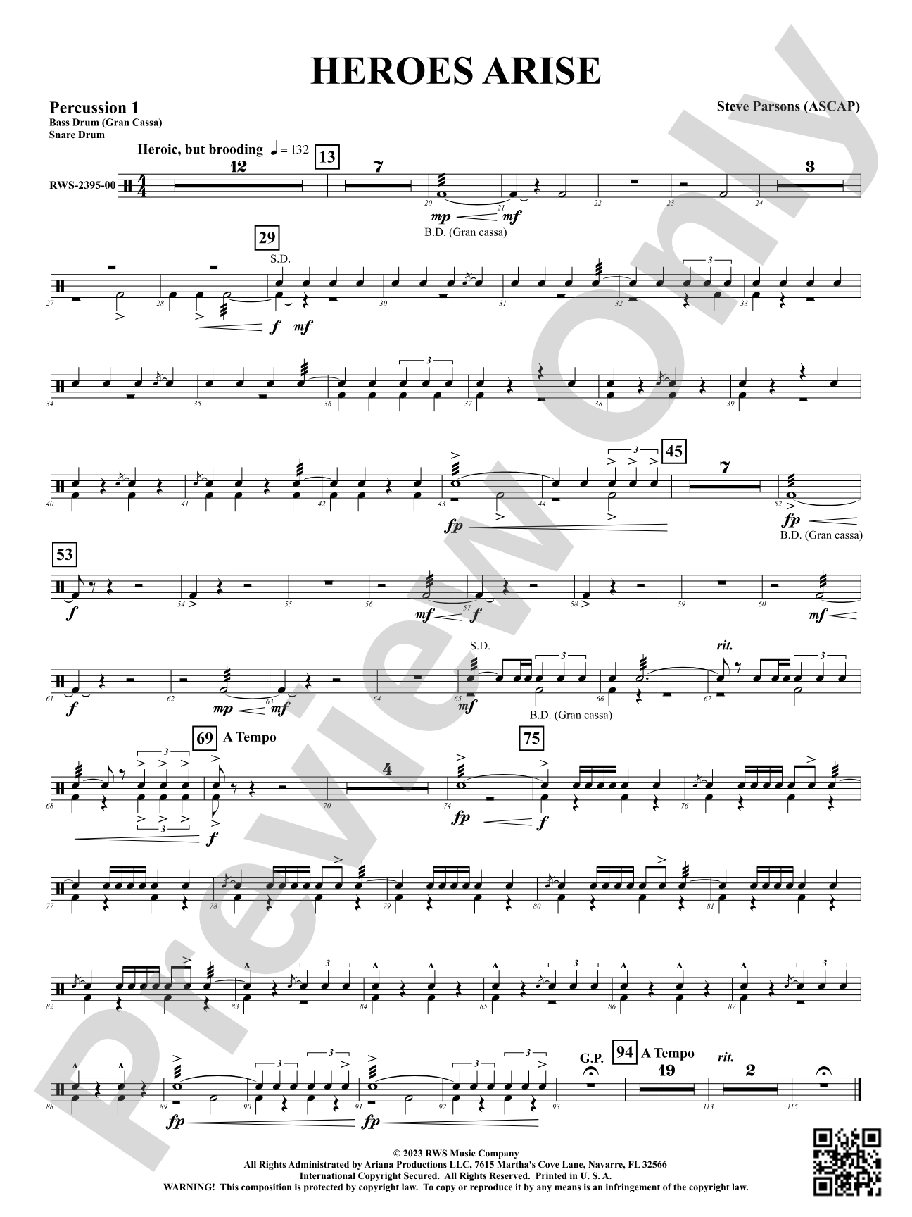 Heroes Arise: 1st Percussion