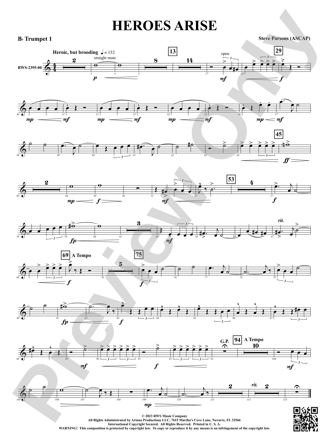 Heroes Arise: 1st B-flat Trumpet