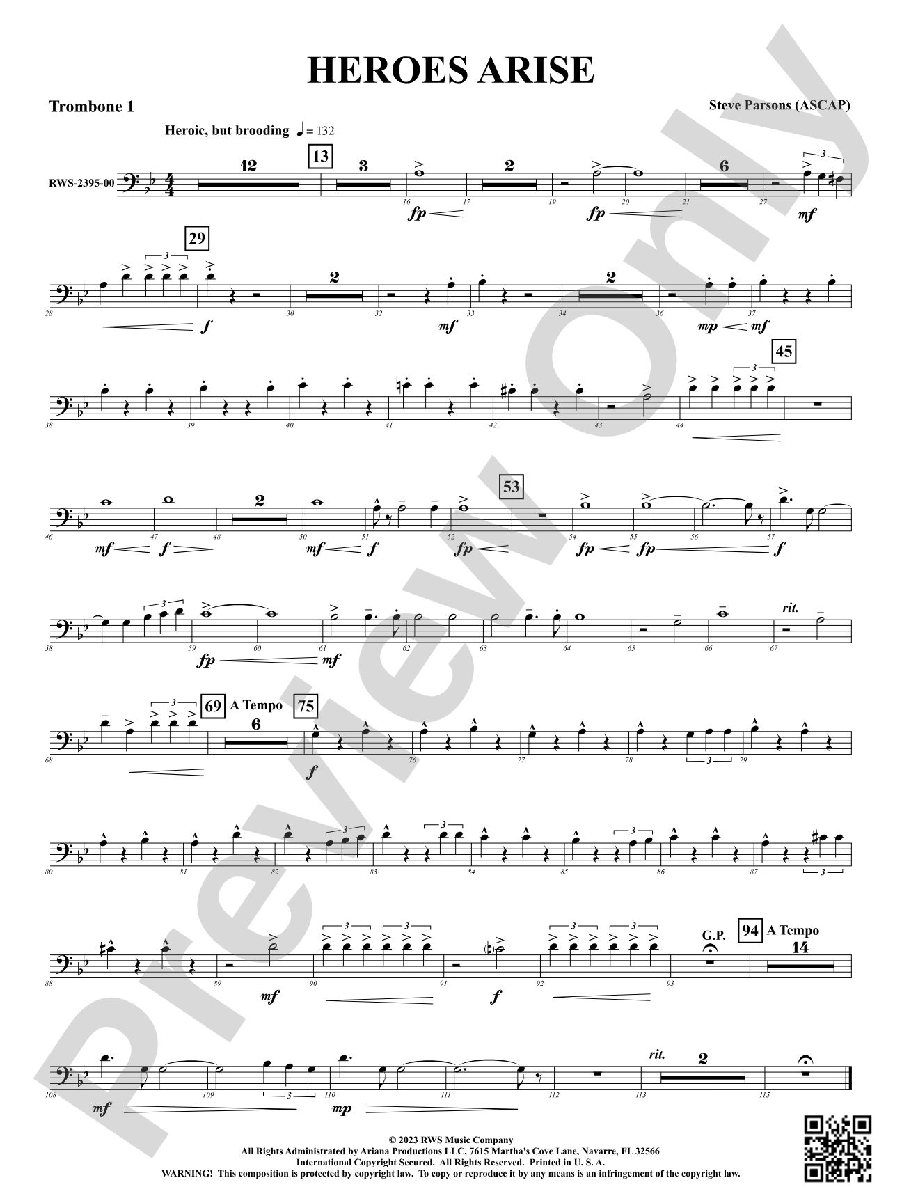 Heroes Arise: 1st Trombone