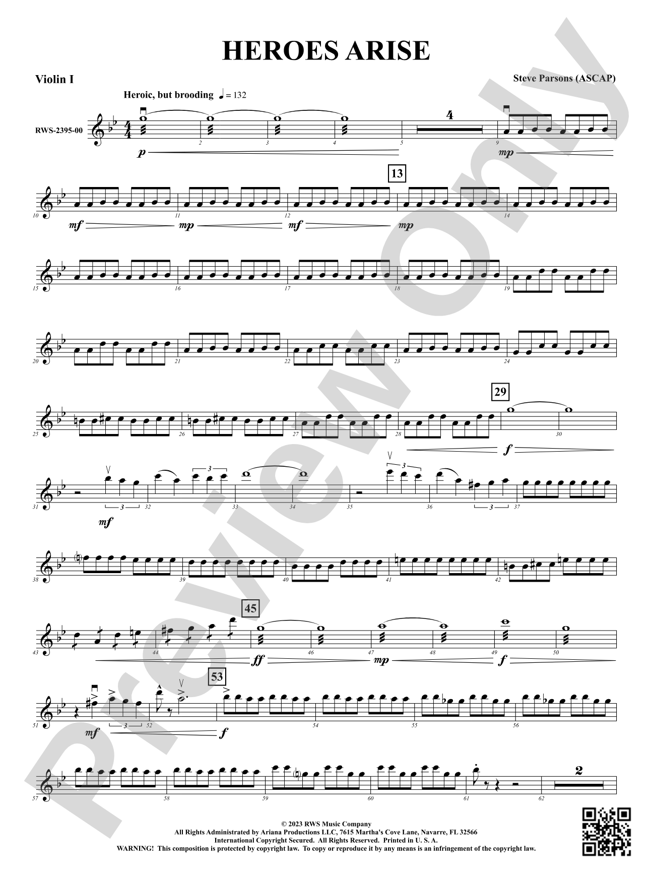Heroes Arise: 1st Violin