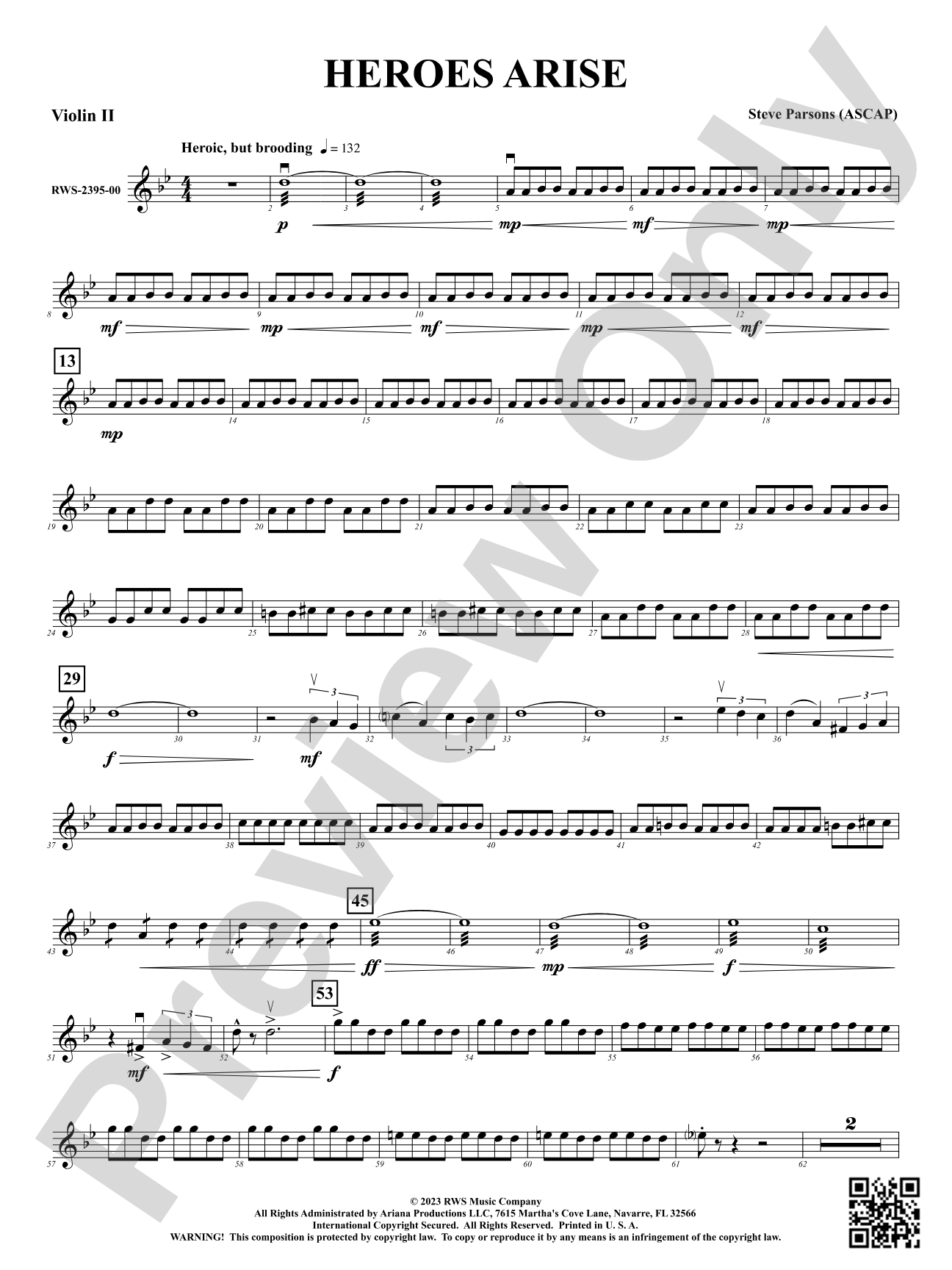 Heroes Arise: 2nd Violin