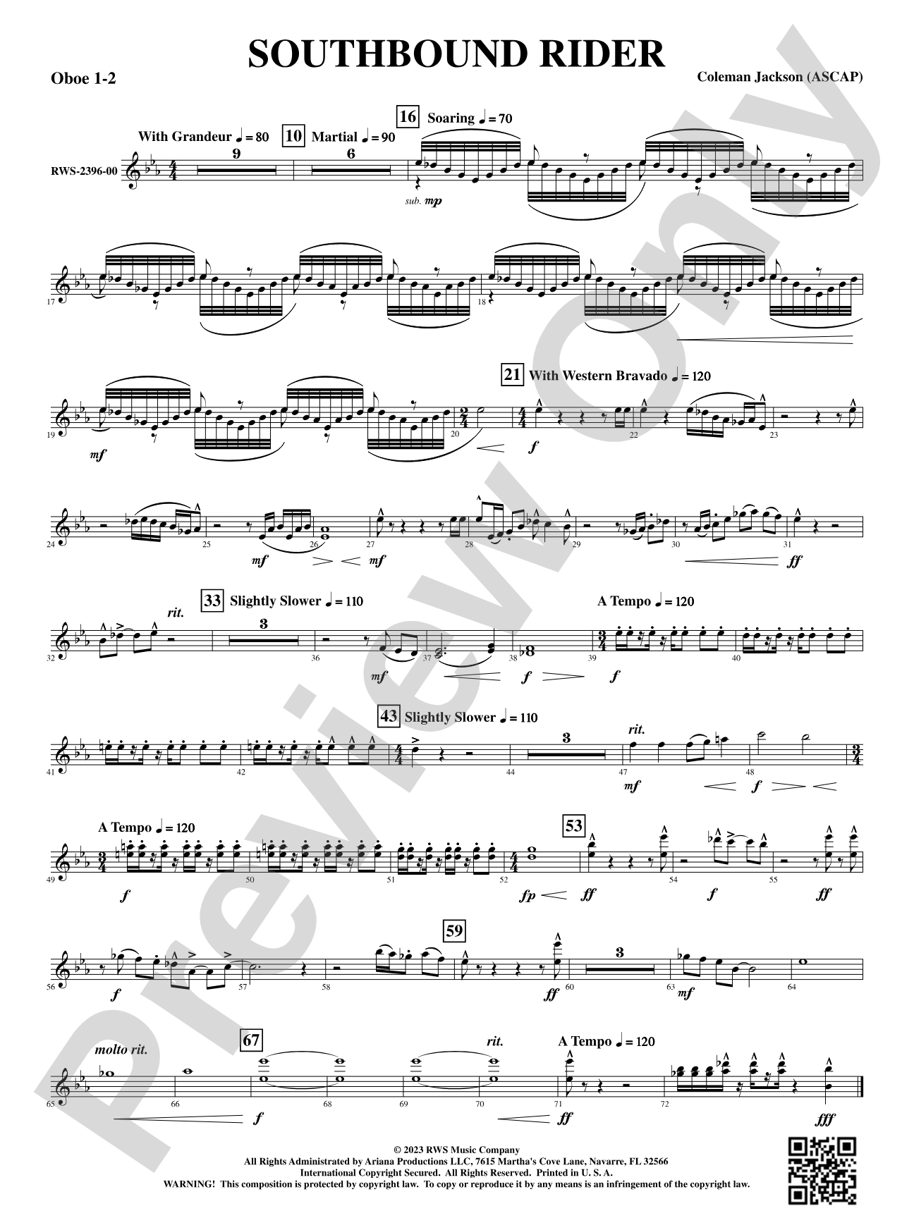 Southbound Rider: 1st & 2nd Oboe