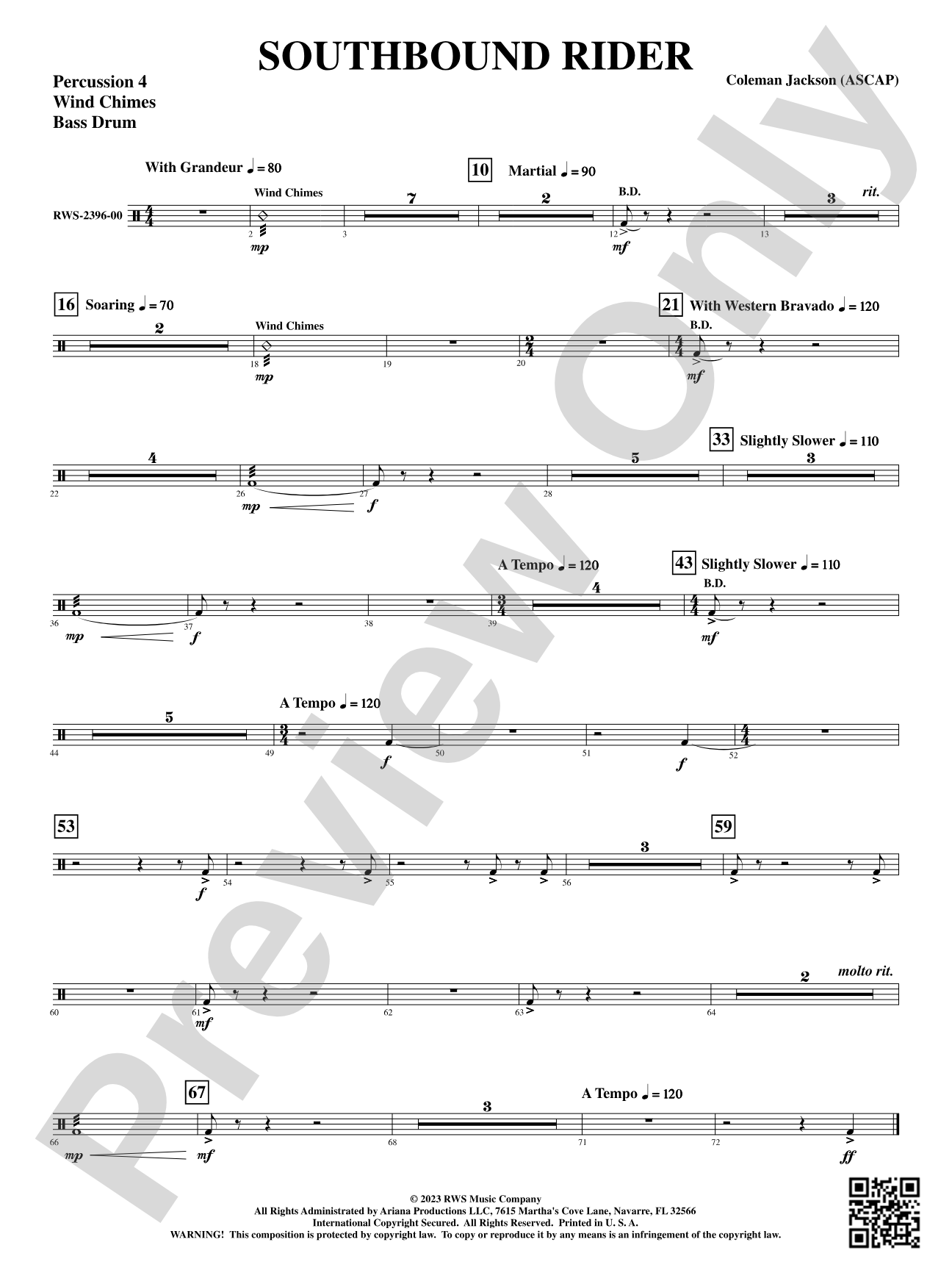 Southbound Rider: 4th Percussion