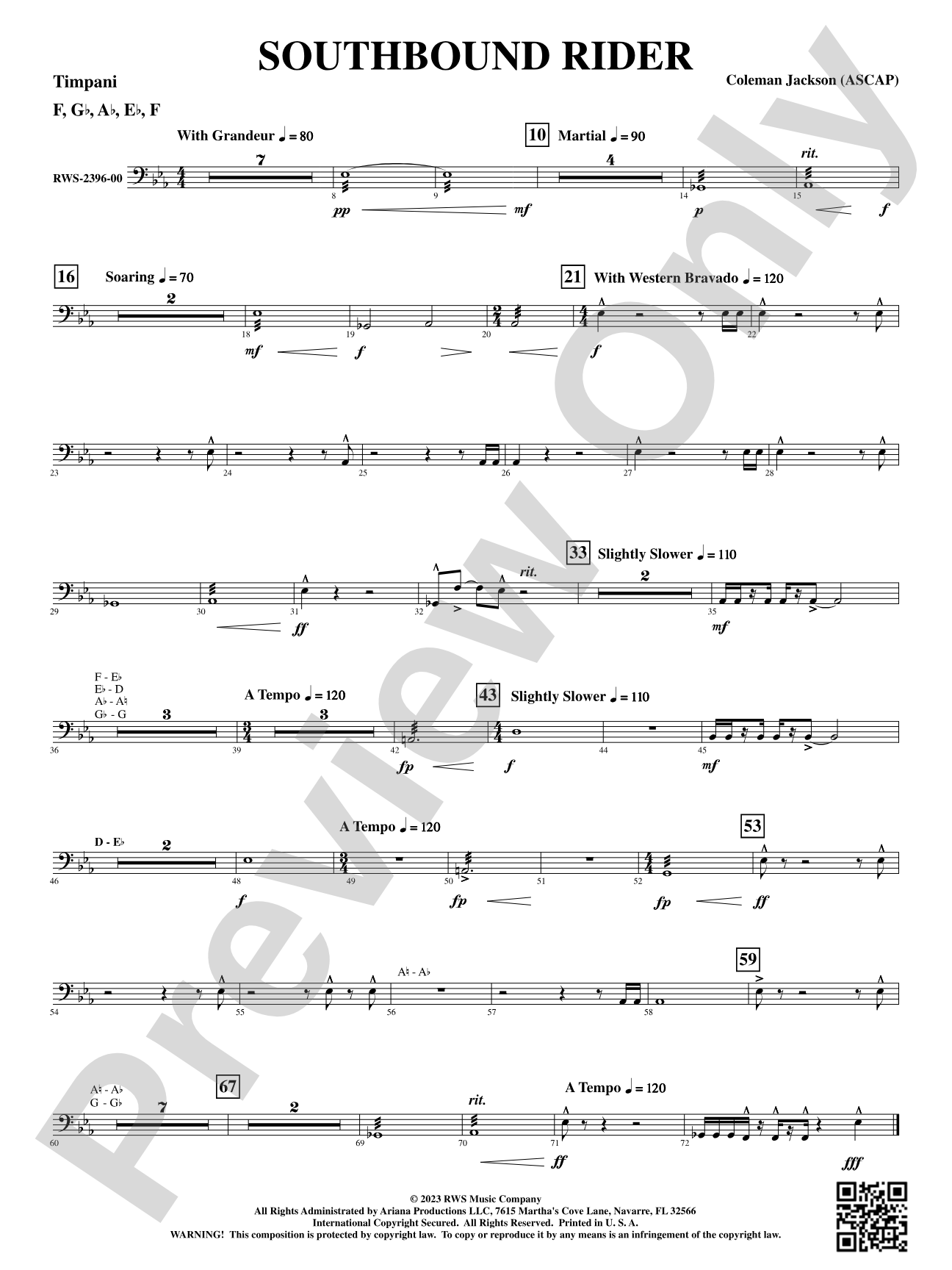 Southbound Rider: Timpani