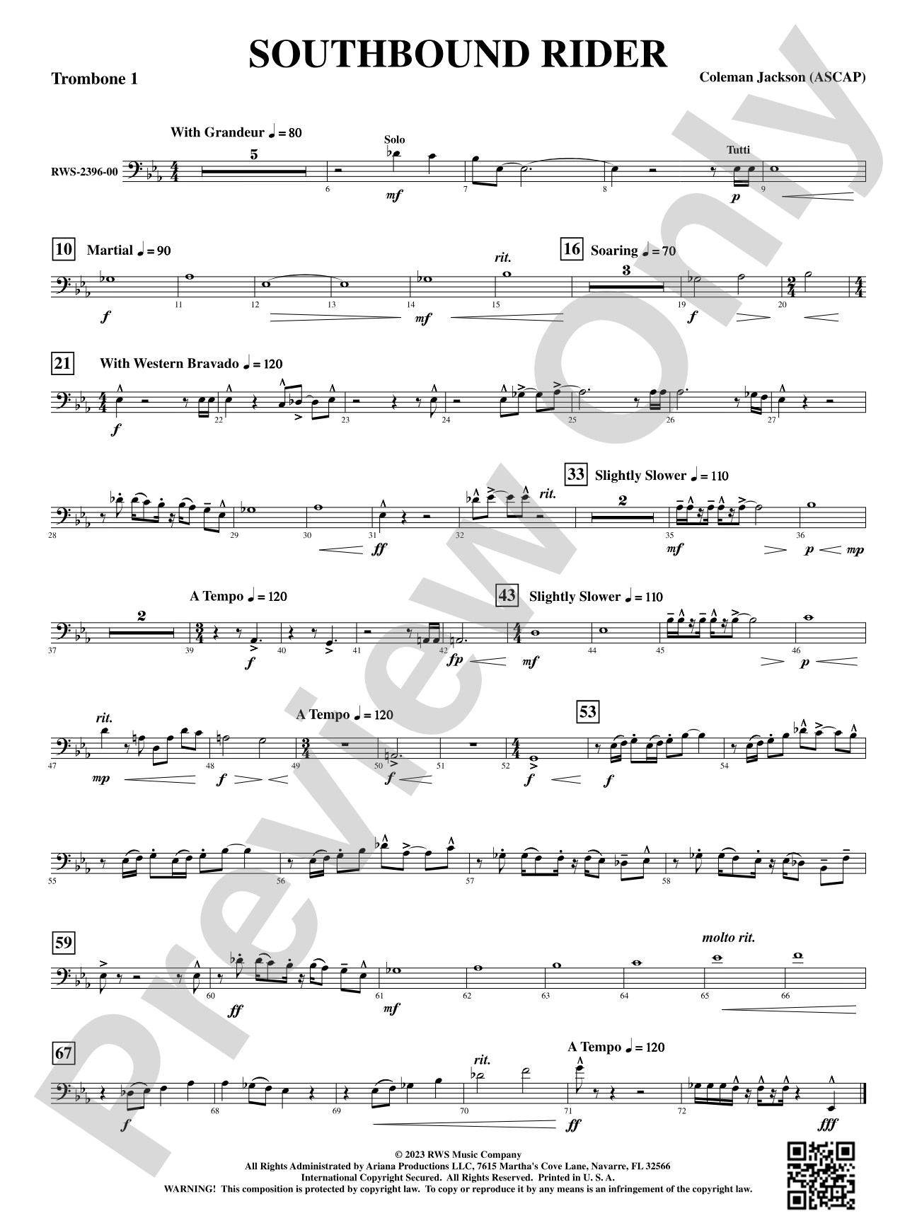 Southbound Rider: 1st Trombone