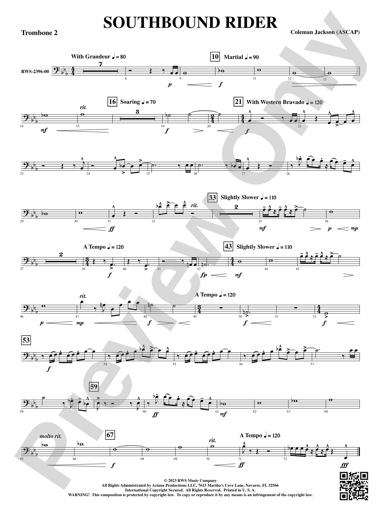 Southbound Rider: 2nd Trombone