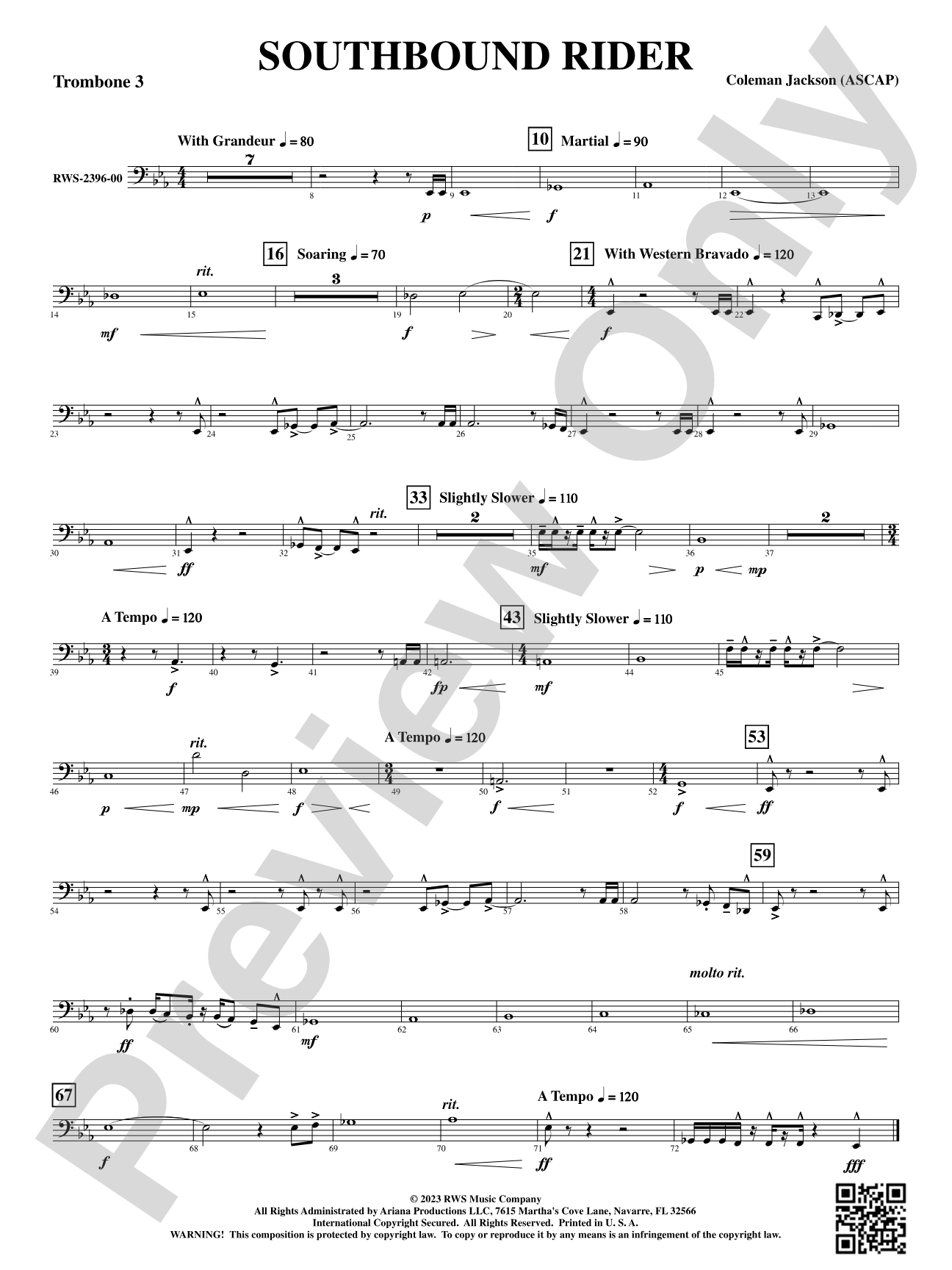 Southbound Rider: 3rd Trombone