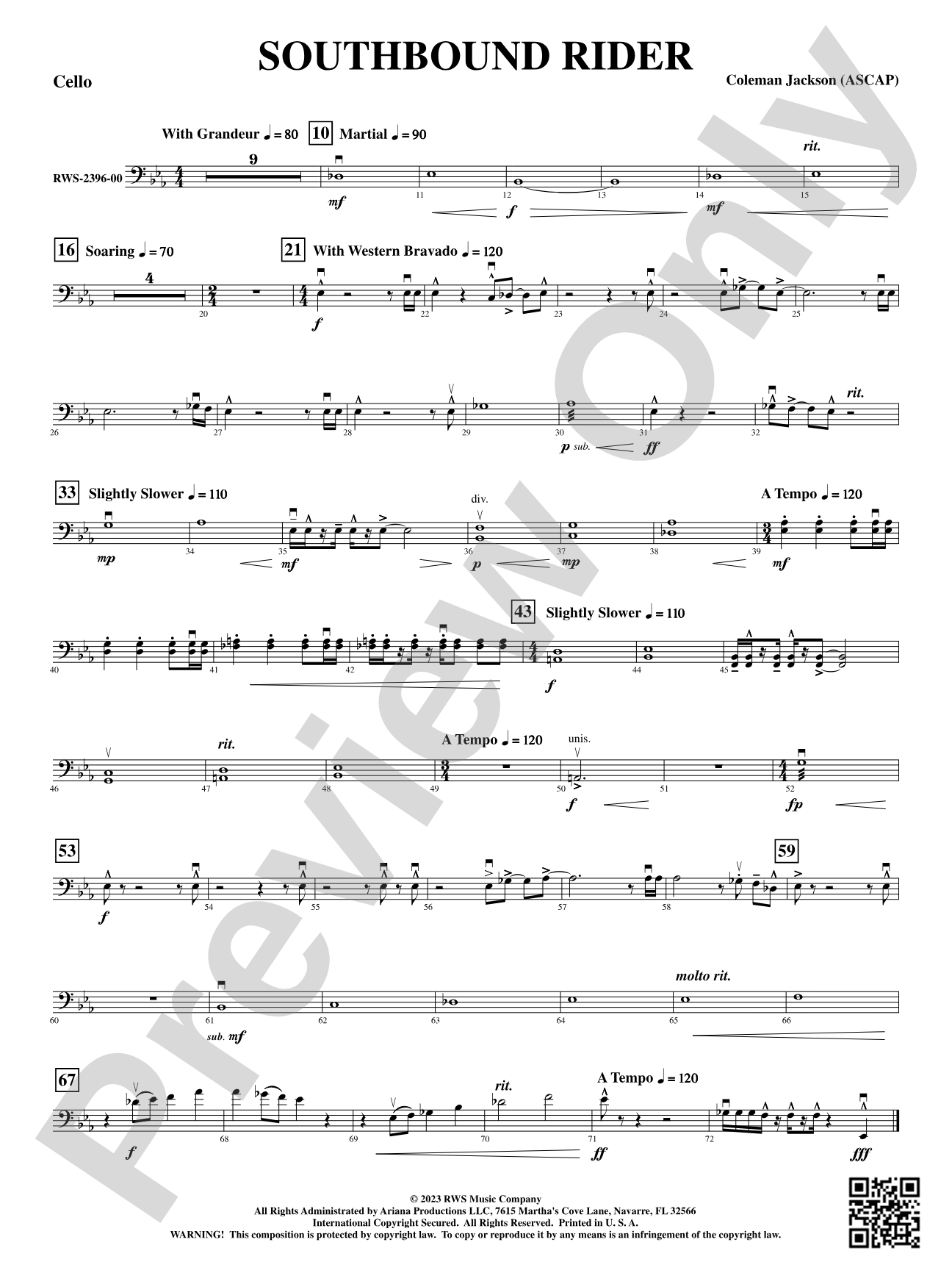 Southbound Rider: Cello