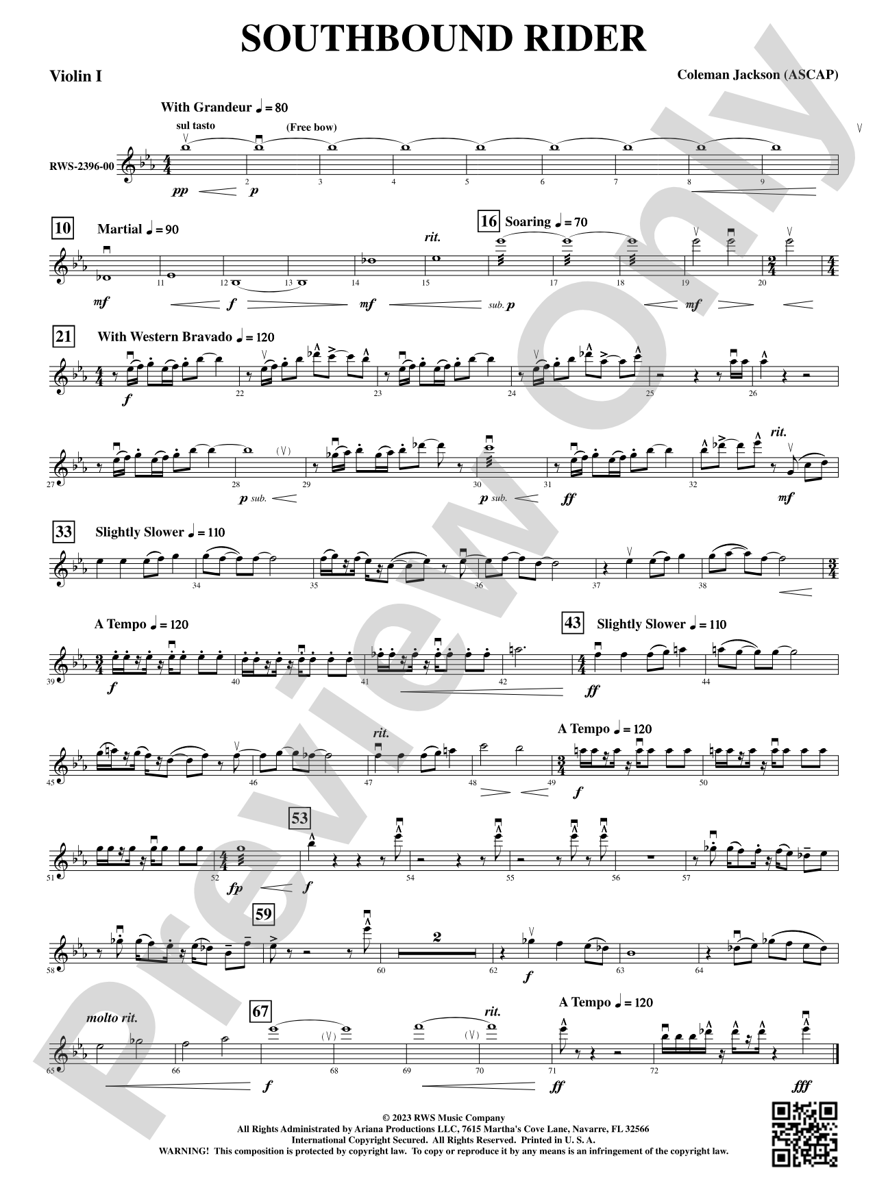 Southbound Rider: 1st Violin