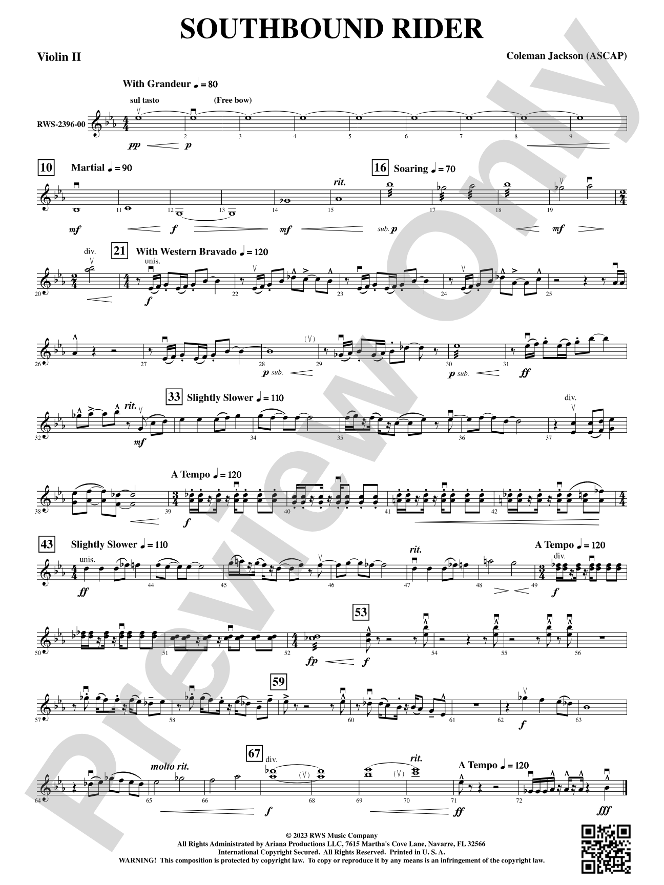 Southbound Rider: 2nd Violin