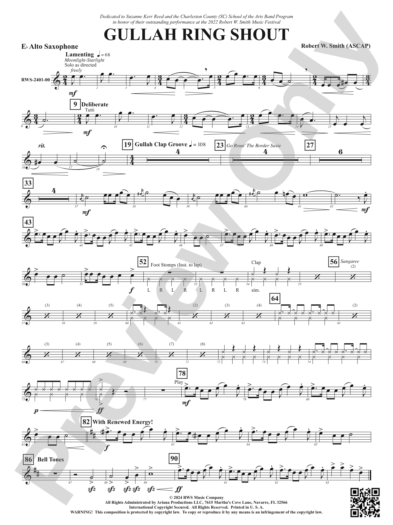Gullah Ring Shout: 1st E-flat Alto Saxophone