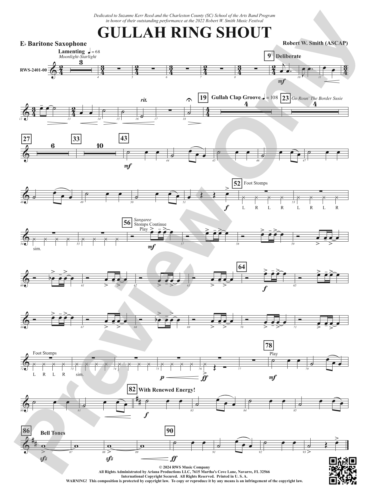 Gullah Ring Shout: E-flat Baritone Saxophone